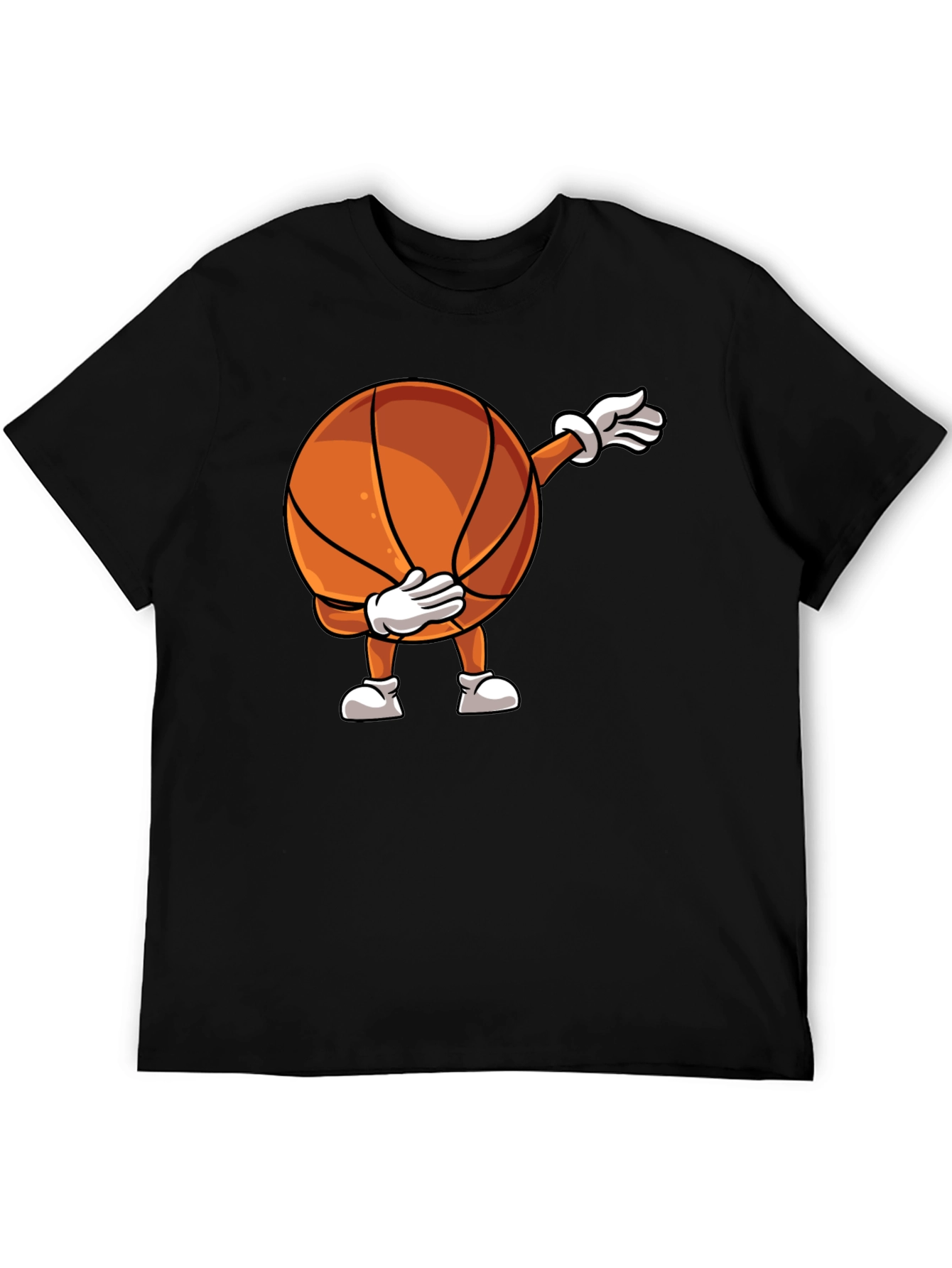 Black Dabbing Basketball Graphic T-Shirt view 5