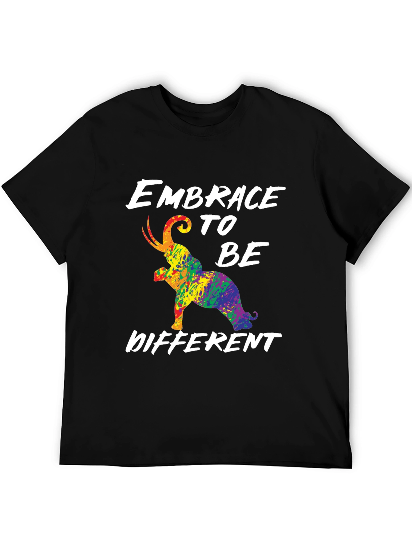 Black Embrace Being Different Elephant Pride T-Shirt view 5