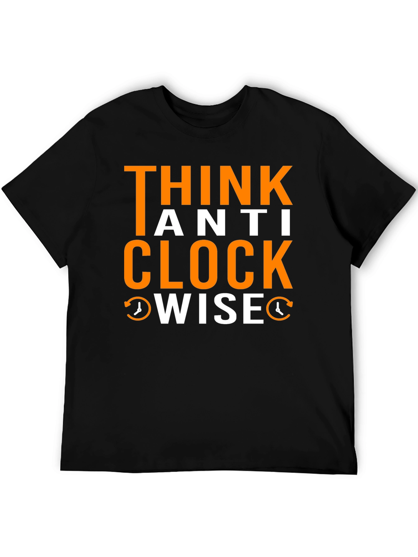 Black Think Anti Clockwise T-Shirt - Unique Design view 5