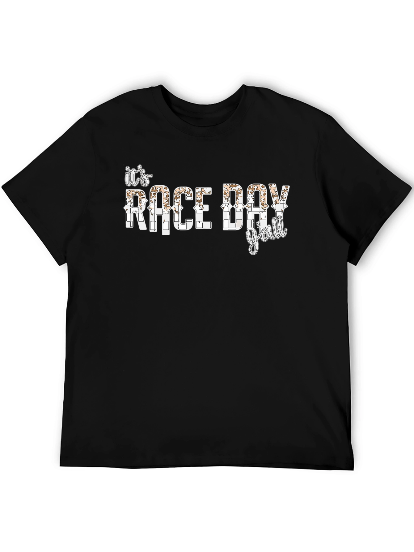 Black It's Race Day Y'all Black T-Shirt view 5