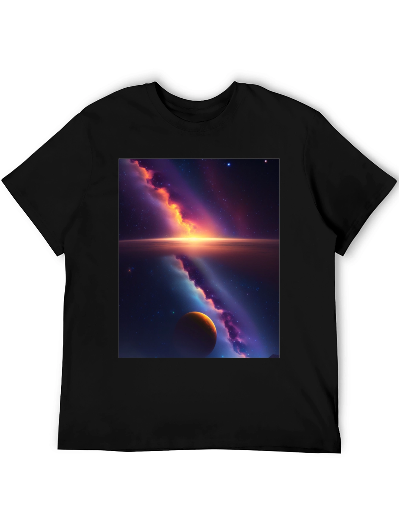 Black Galaxy Graphic Tee - Black Cotton Blend view 5