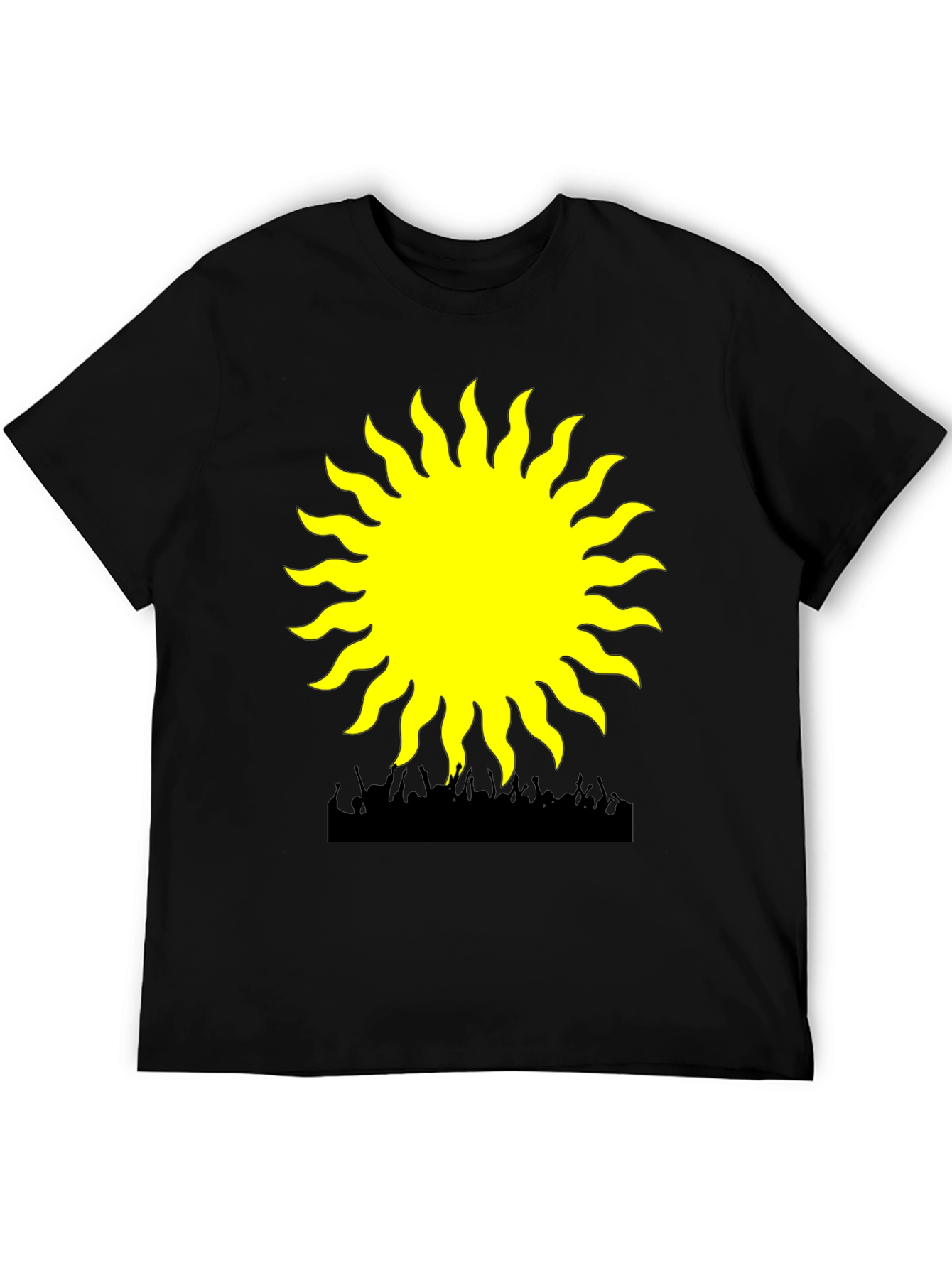 Black Radiant Sun Graphic Tee - Black Cotton Blend view 5