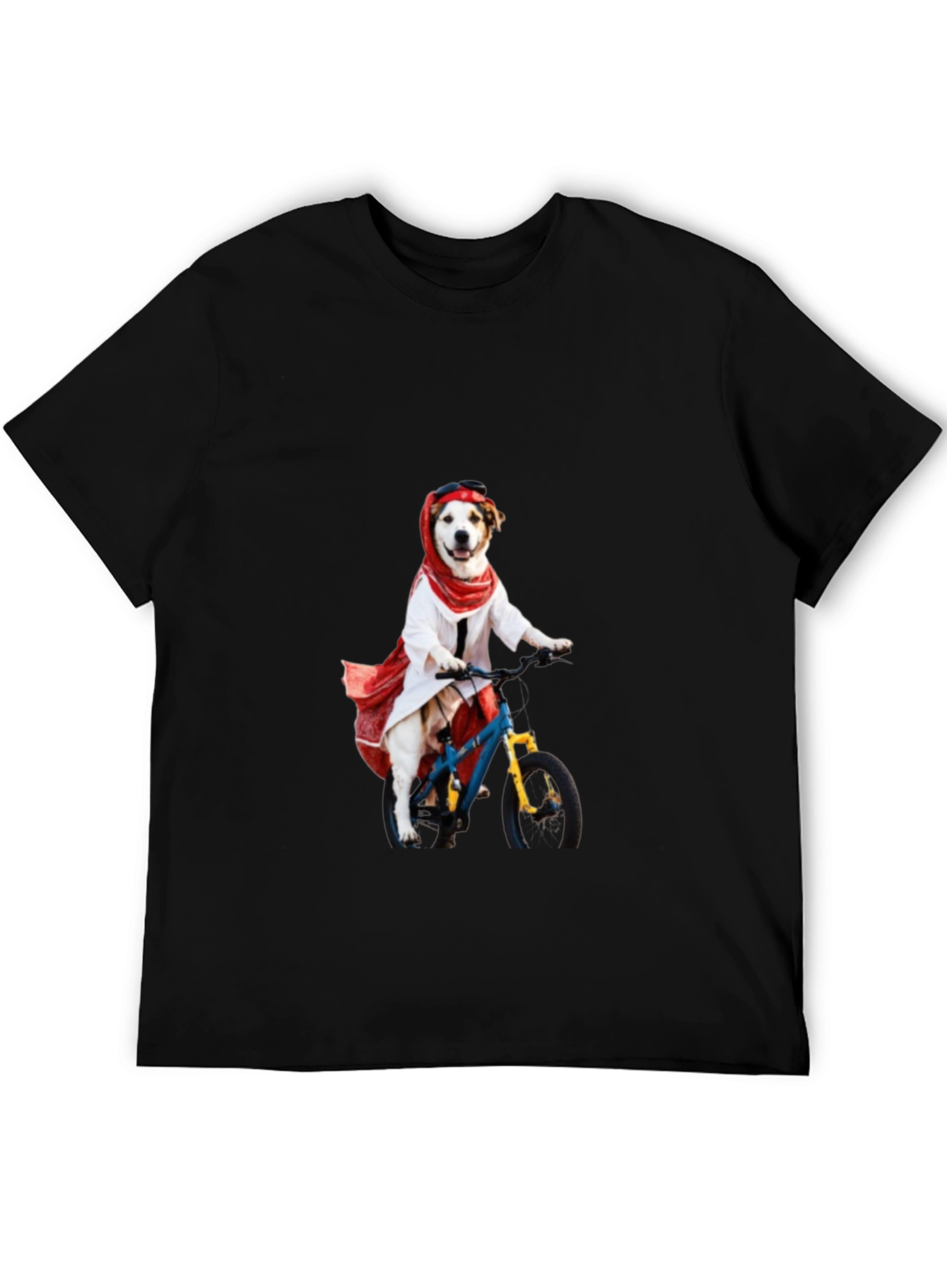 Black Dog on Bike Graphic T-Shirt view 5