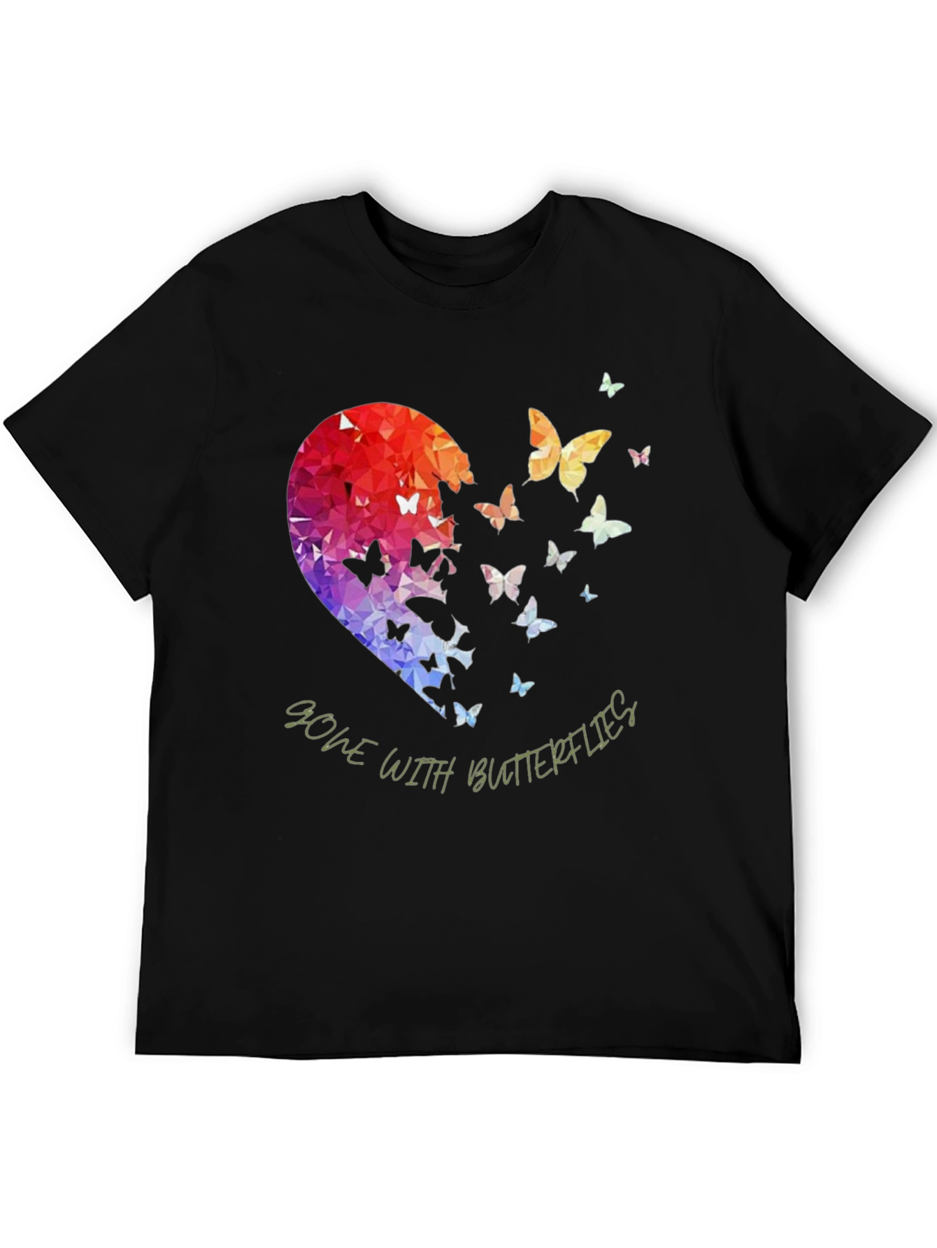 Black Gone With Butterflies Graphic T-Shirt view 5