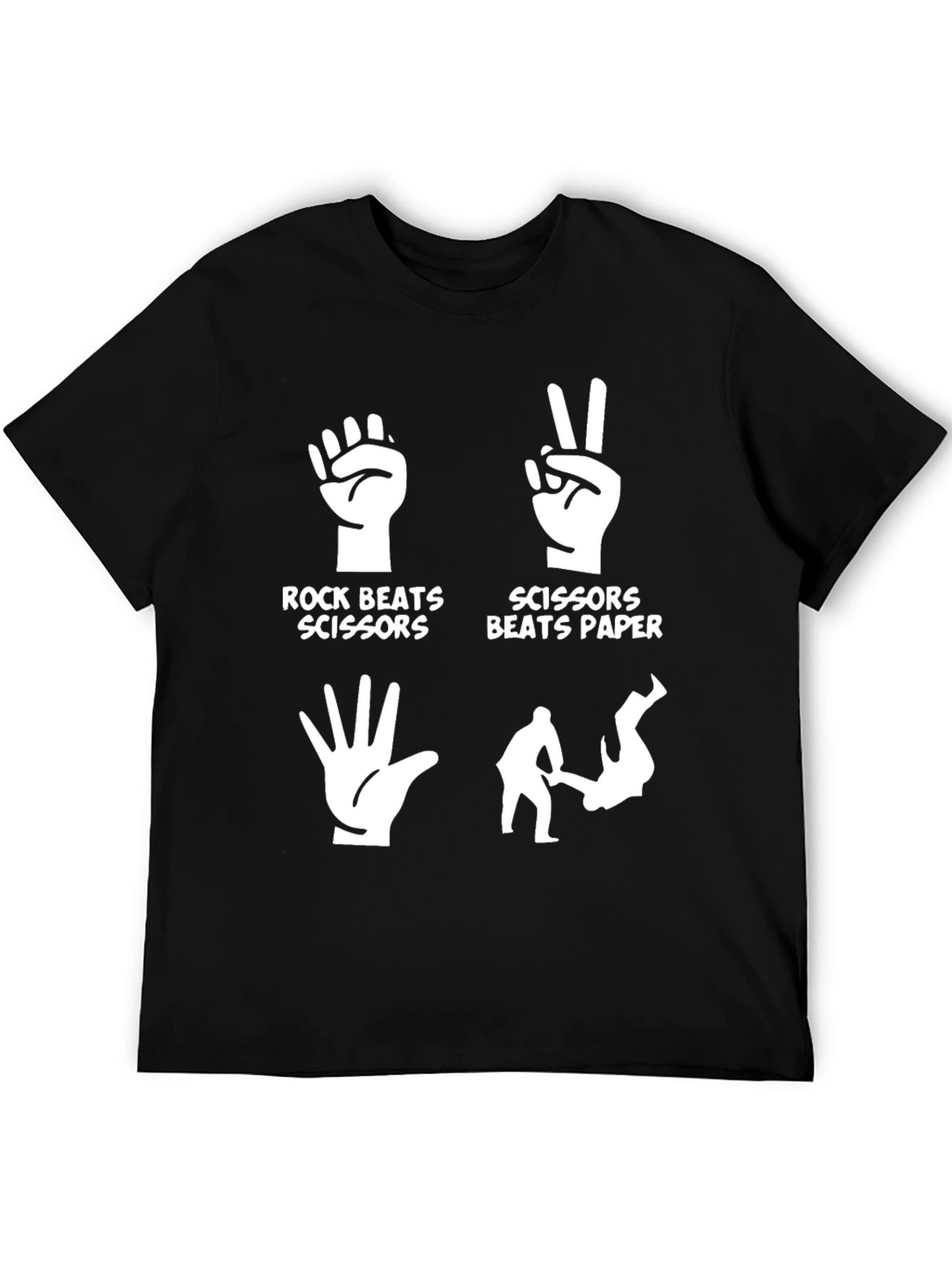 Black Rock, Paper, Scissors Funny Graphic T-Shirt view 5