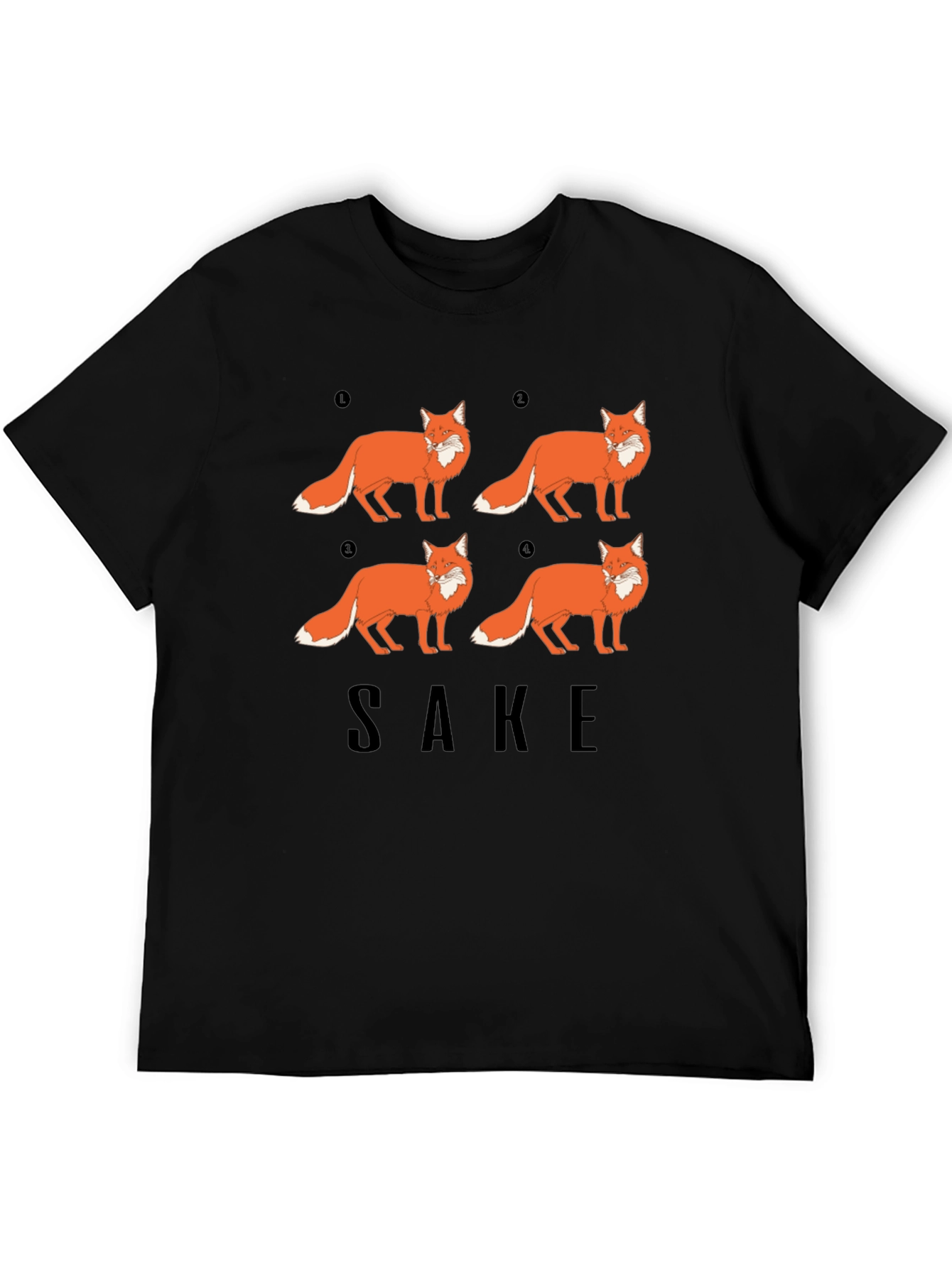 Black Fox Sake Funny Graphic T-Shirt - Soft Cotton Tee view 5