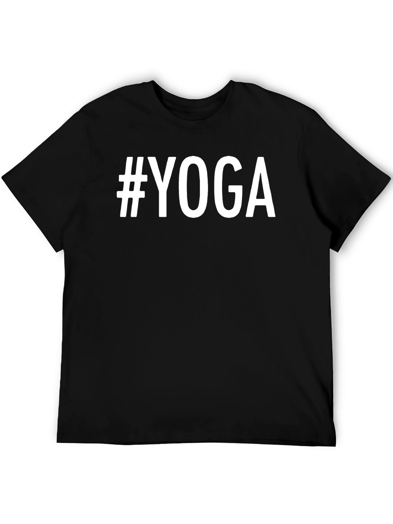 Black #Yoga Black Graphic Tee - Men's Short Sleeve Casual Top view 5