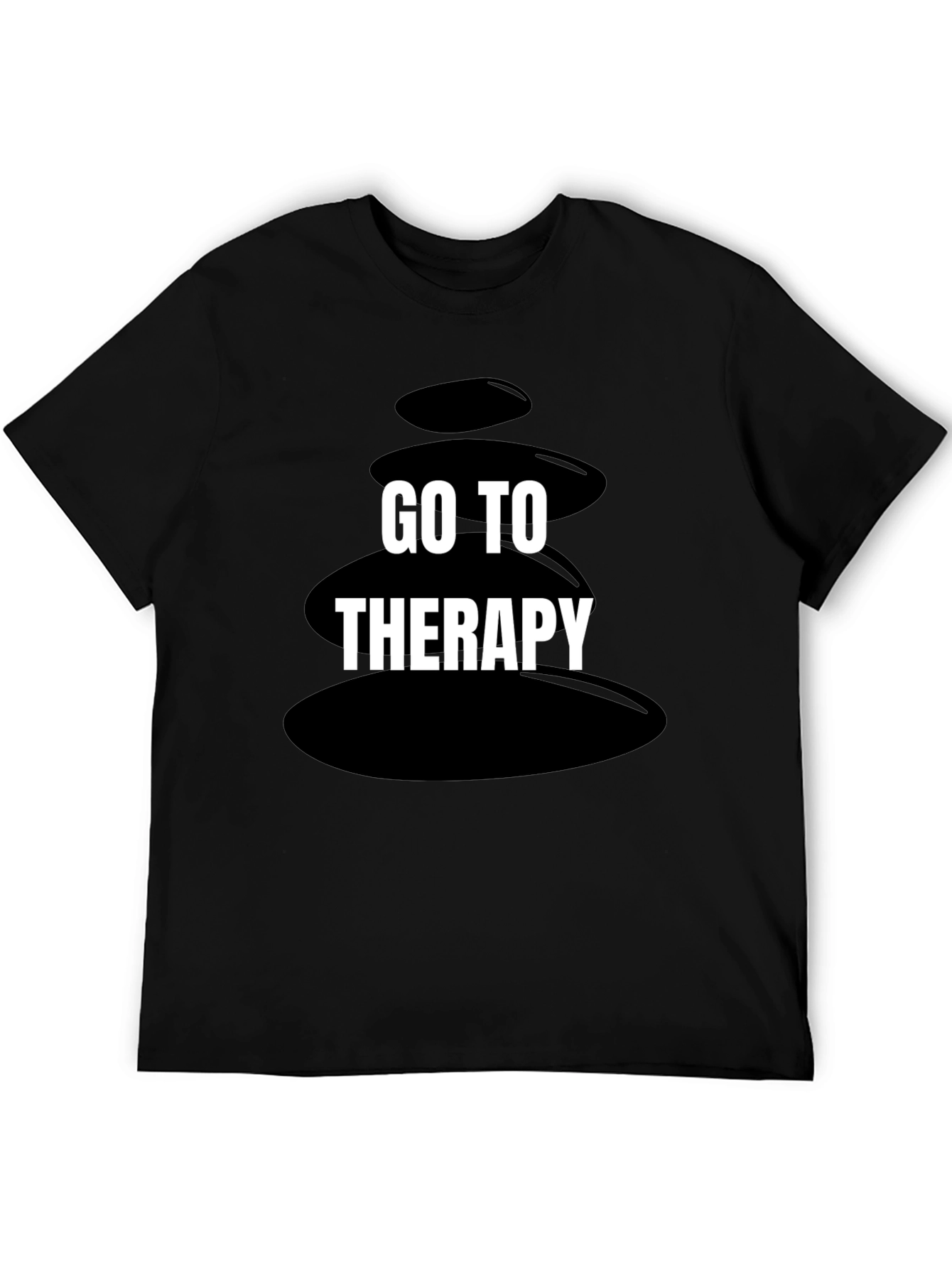 Black Go To Therapy Graphic T-Shirt - Black Humor Tee view 5