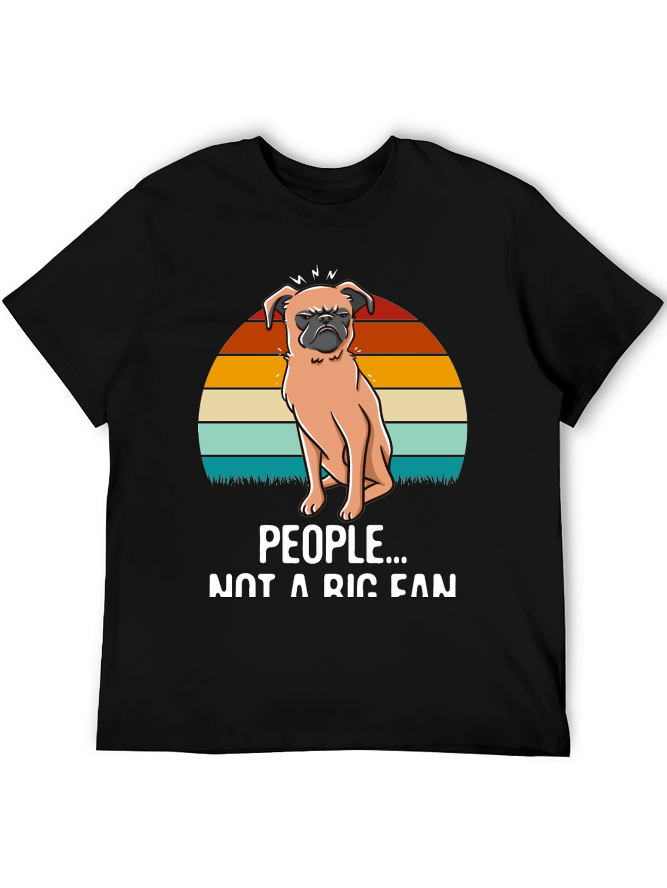 Black Grumpy Pug Tee - Not a People Person view 5