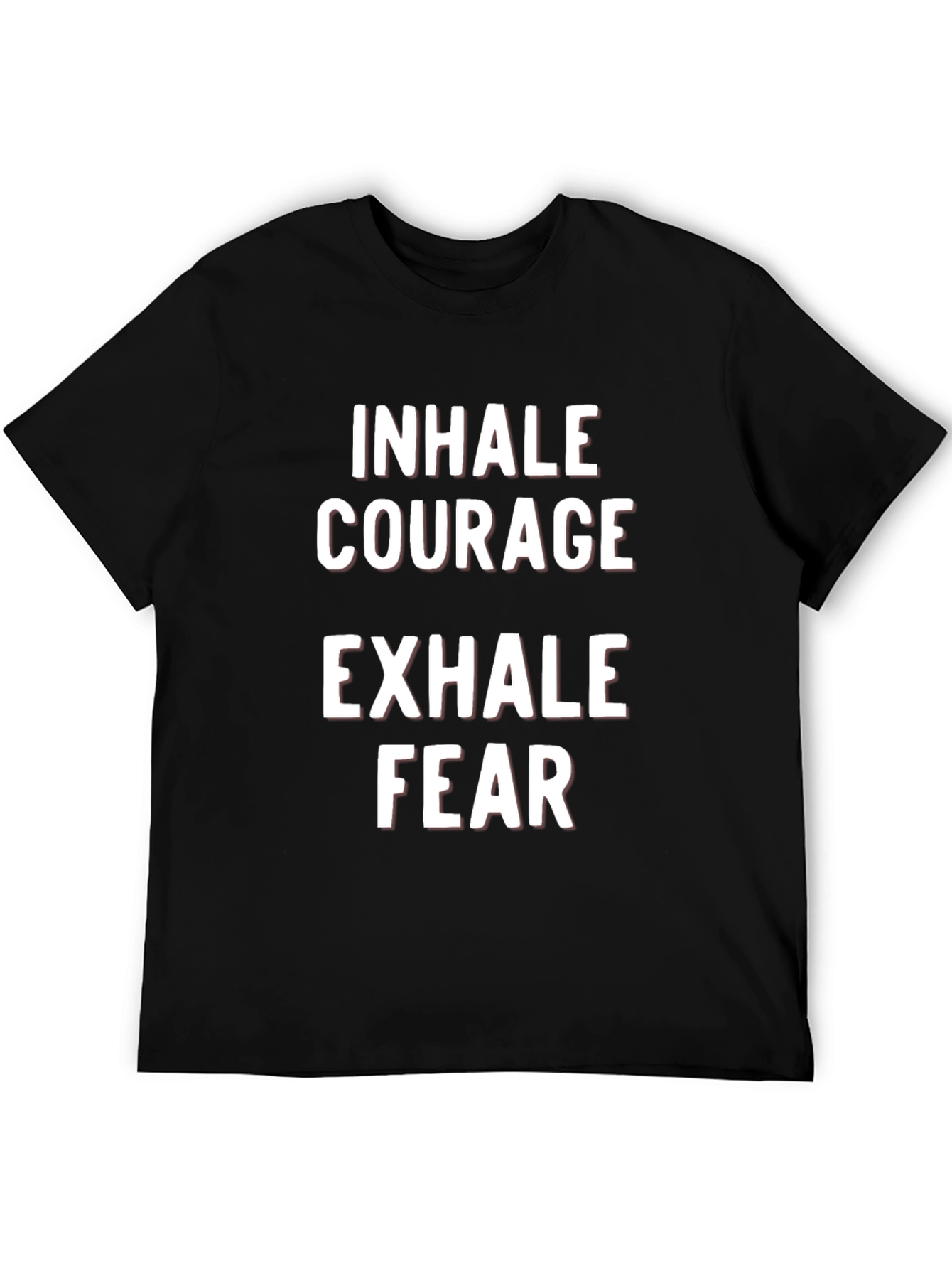 Black Inhale Courage Exhale Fear Graphic Tee view 5