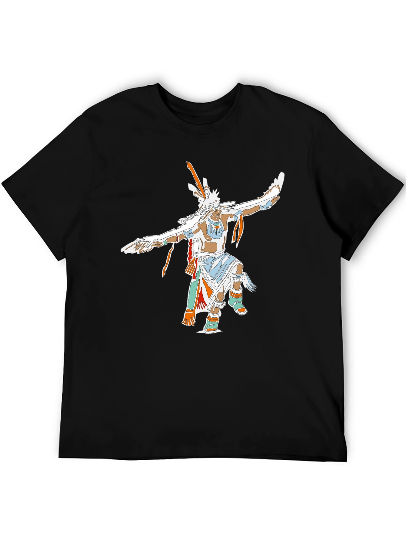 Black Native American Dancer Graphic T-Shirt view 5