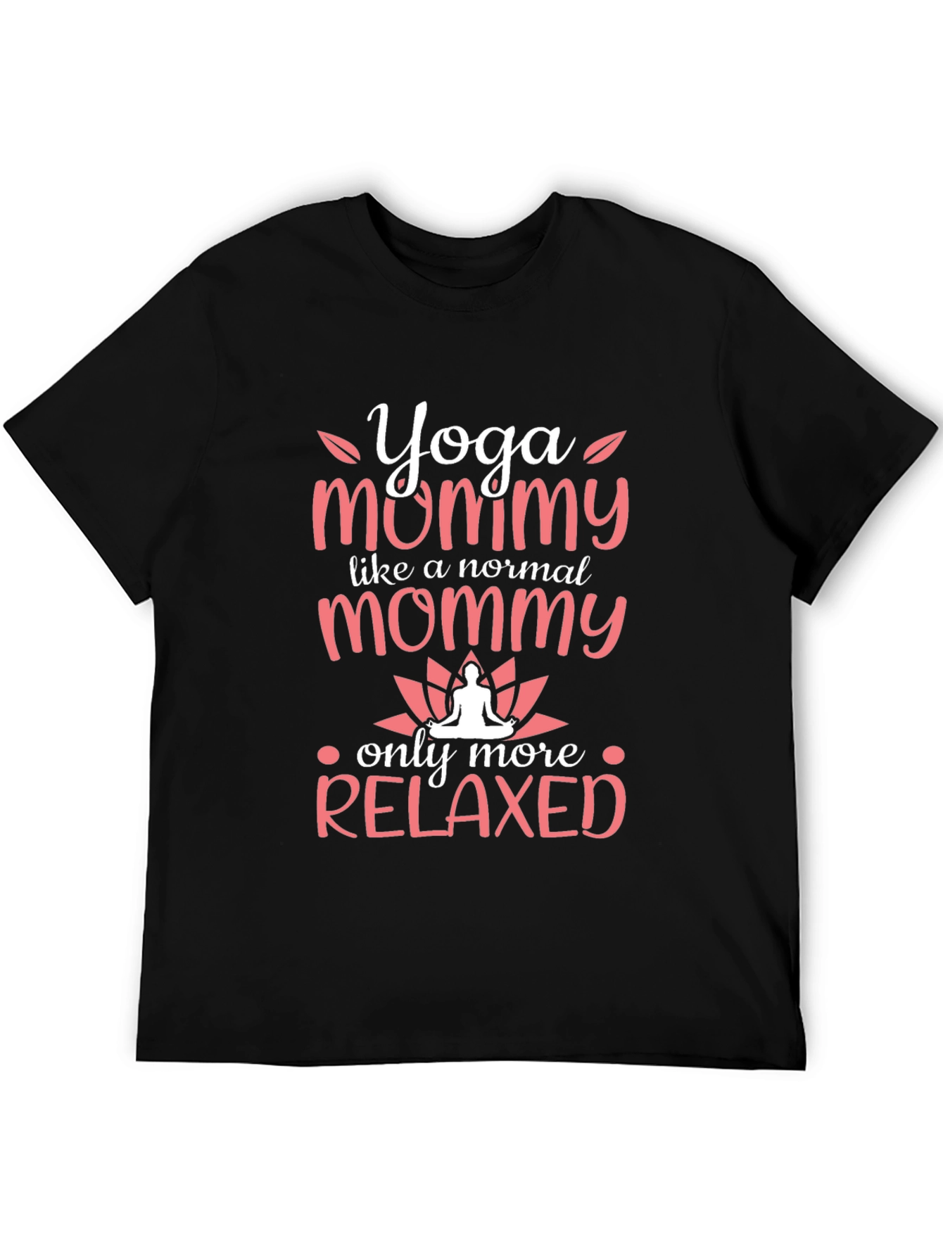 Black Yoga Mommy T-Shirt - Relaxed Mom Tee view 5