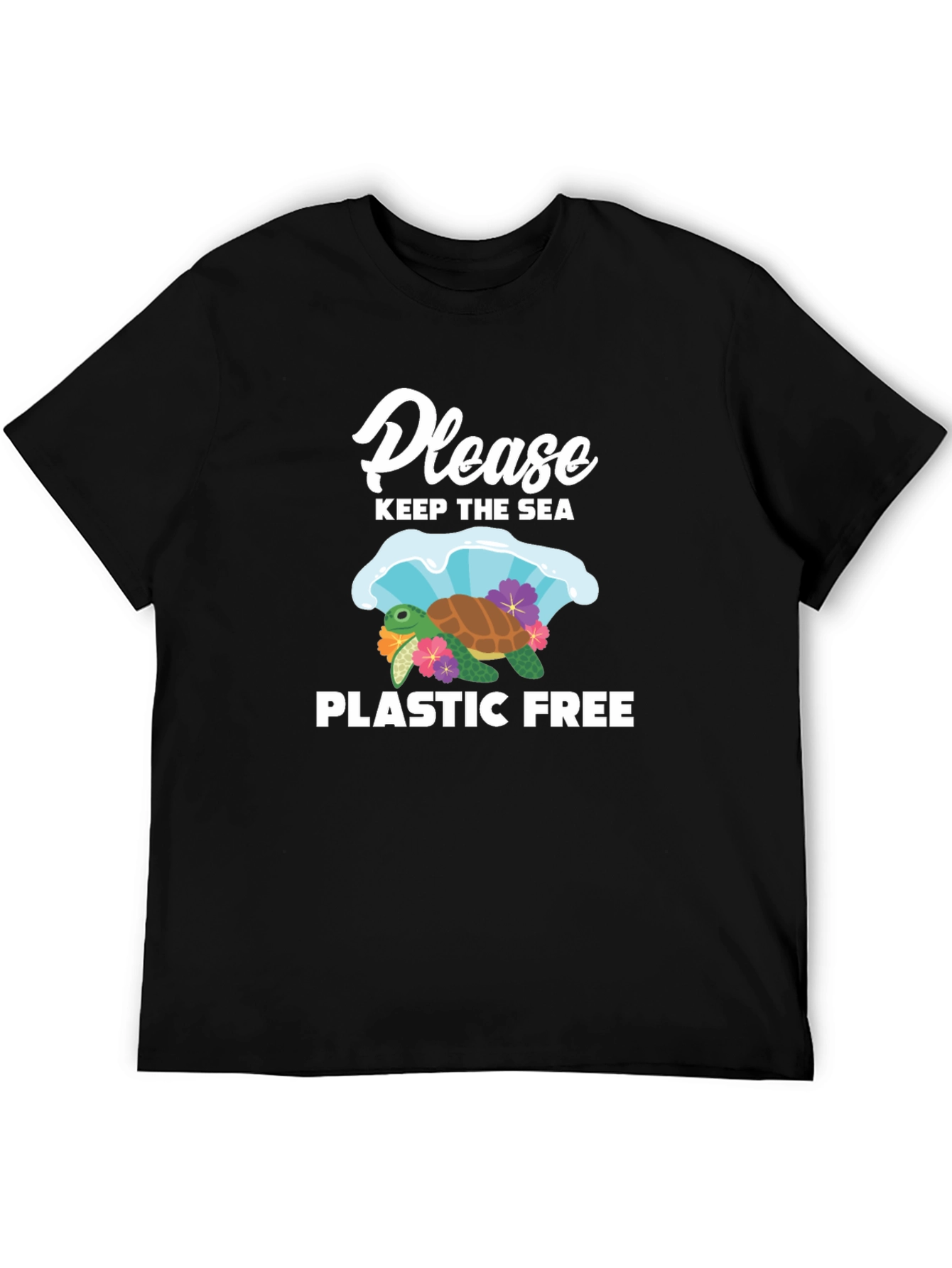 Black Keep the Sea Plastic Free T-Shirt view 5