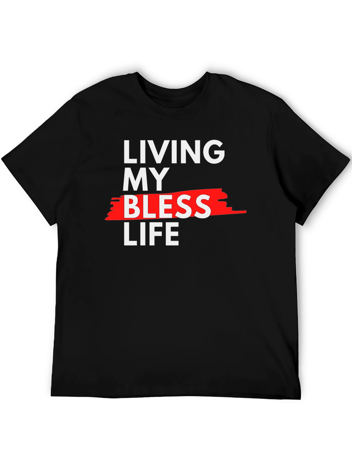 Black Living My Blessed Life Graphic Tee - Black view 5