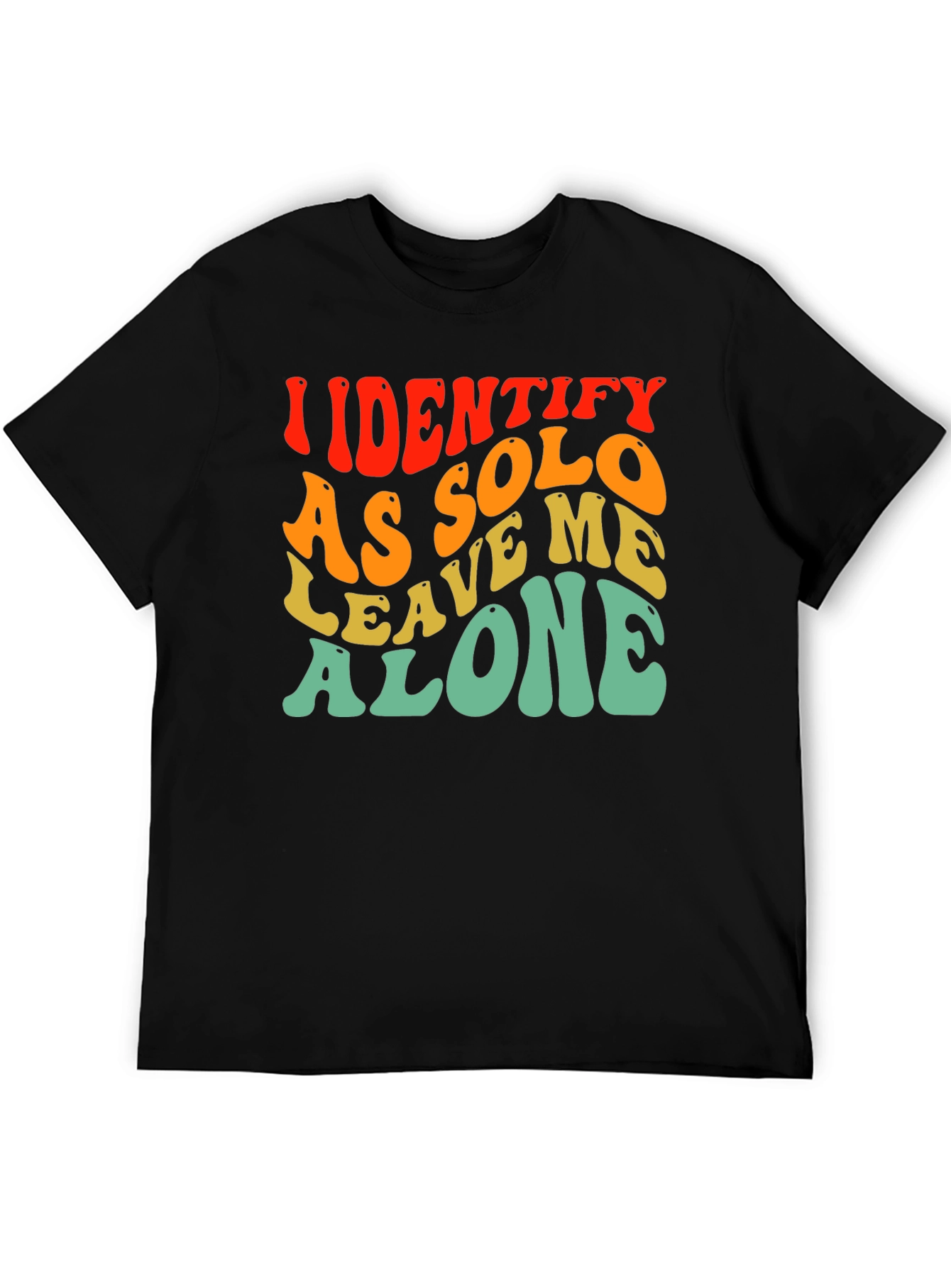 Black Identify As Solo T-Shirt - Introvert Tee view 5