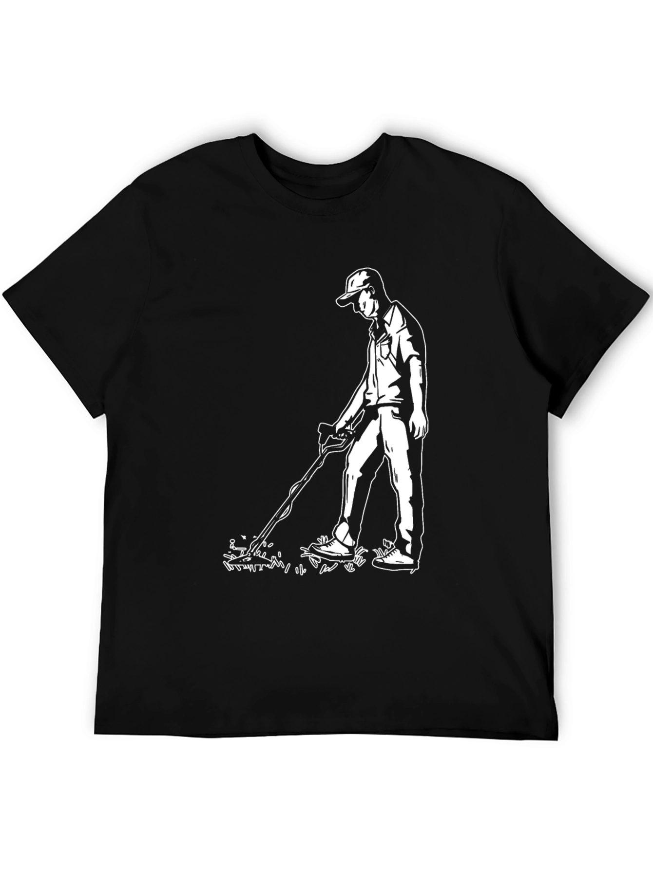 Black Metal Detectorist Graphic T-Shirt - Black Cotton view 5
