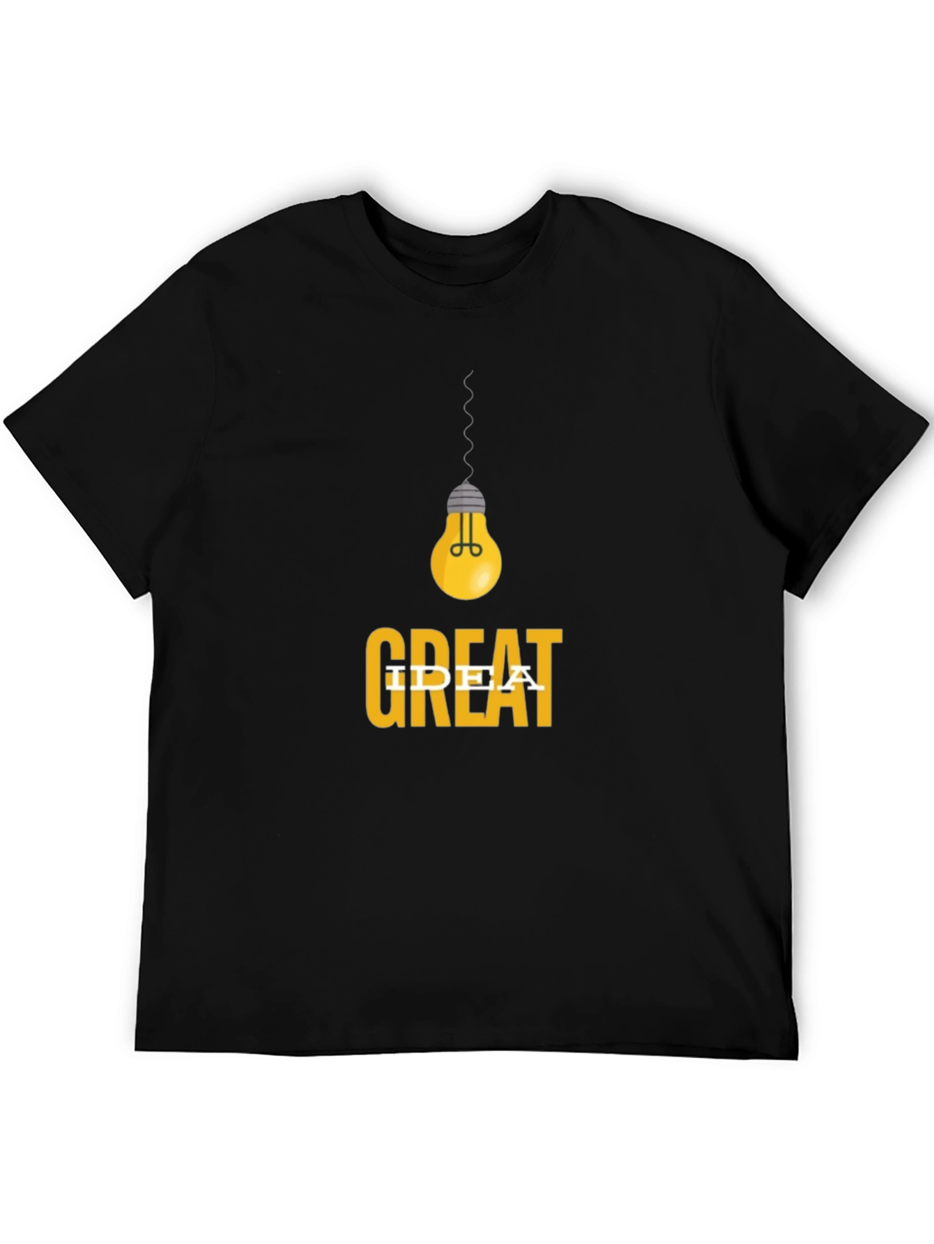Black Great Idea T-Shirt - Men's Black Graphic Tee view 5