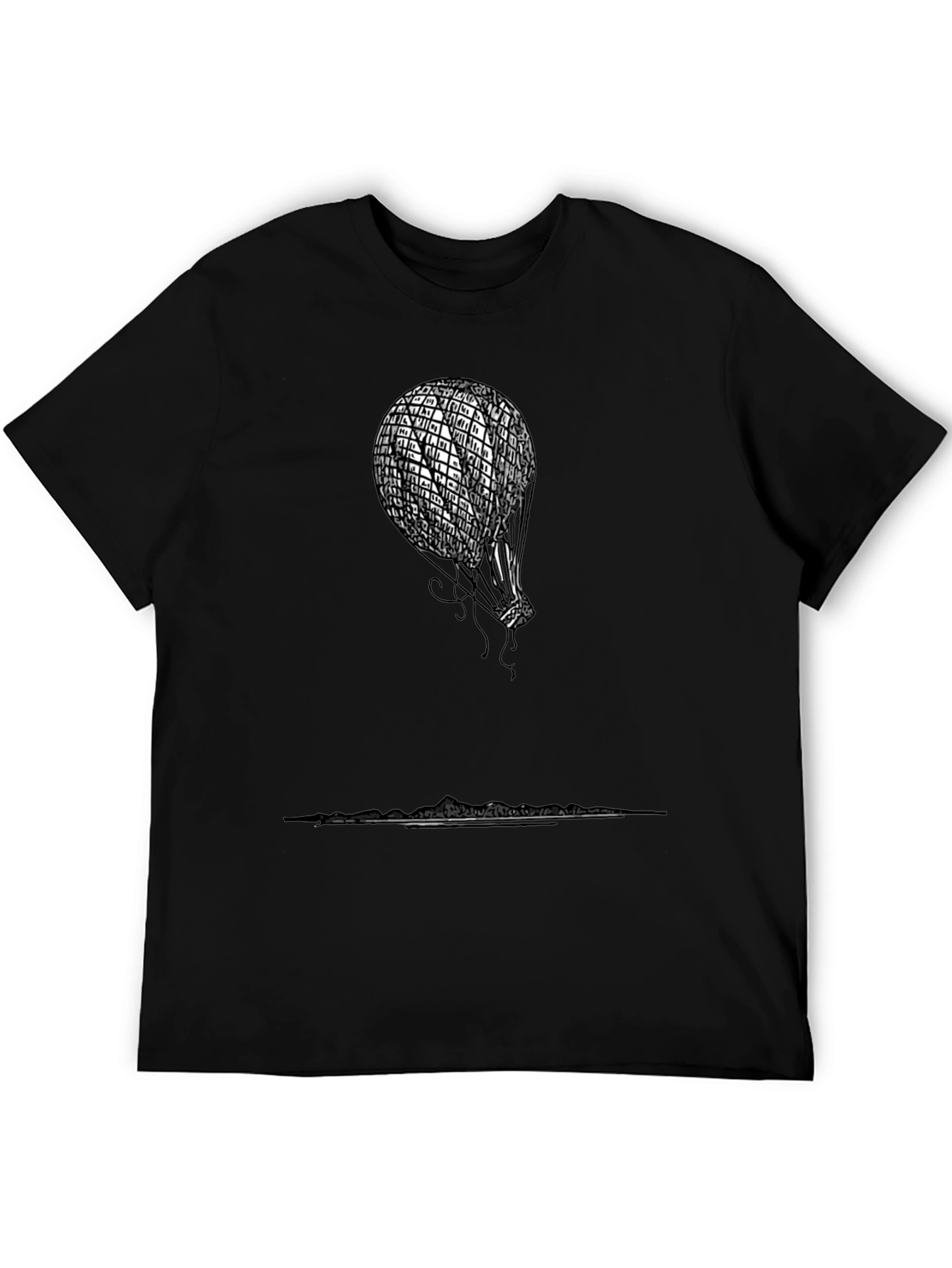 Black Black Hot Air Balloon Graphic Tee view 5
