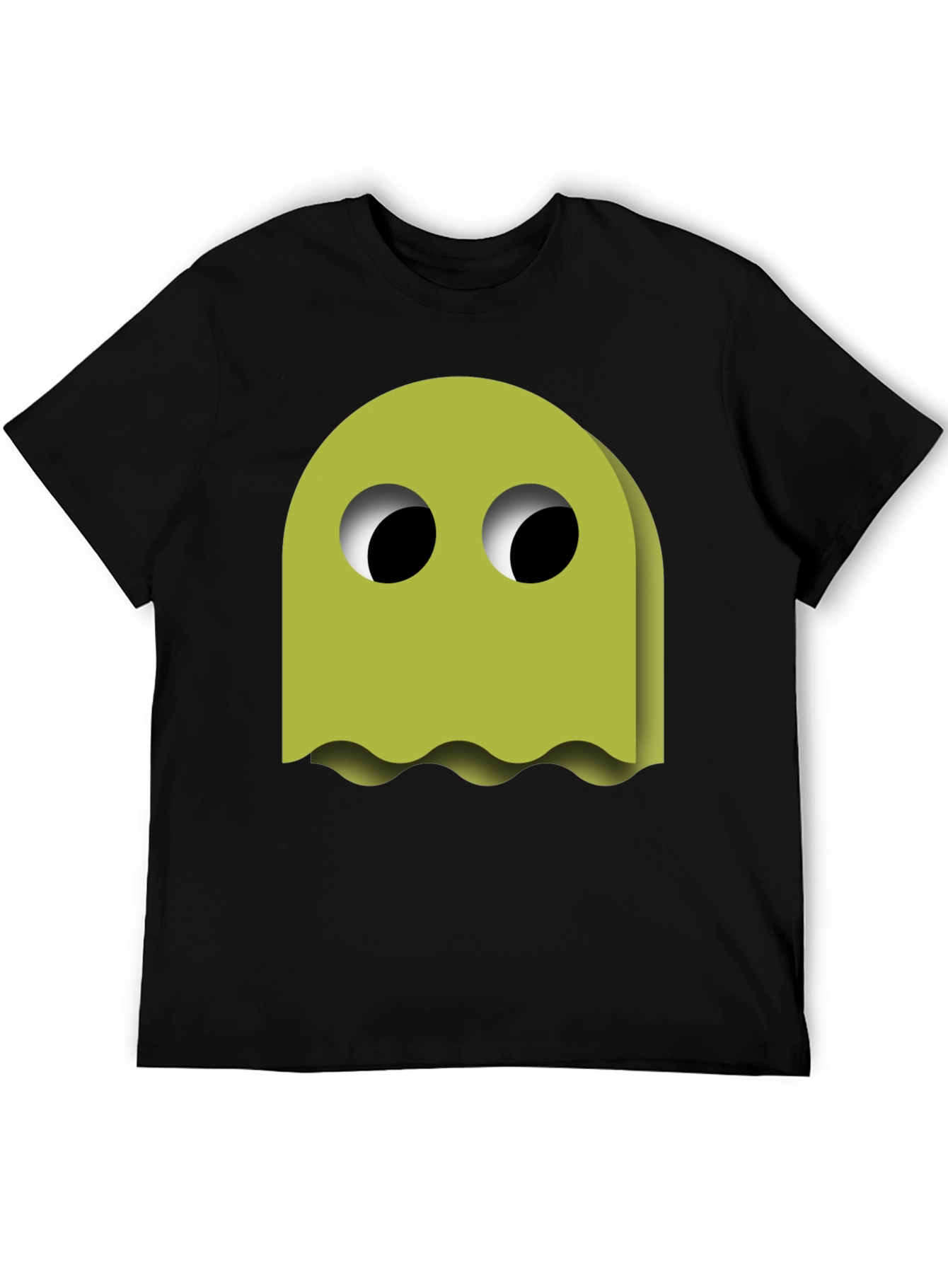 Black Funky Ghost Graphic Tee - Black Cotton Blend view 5