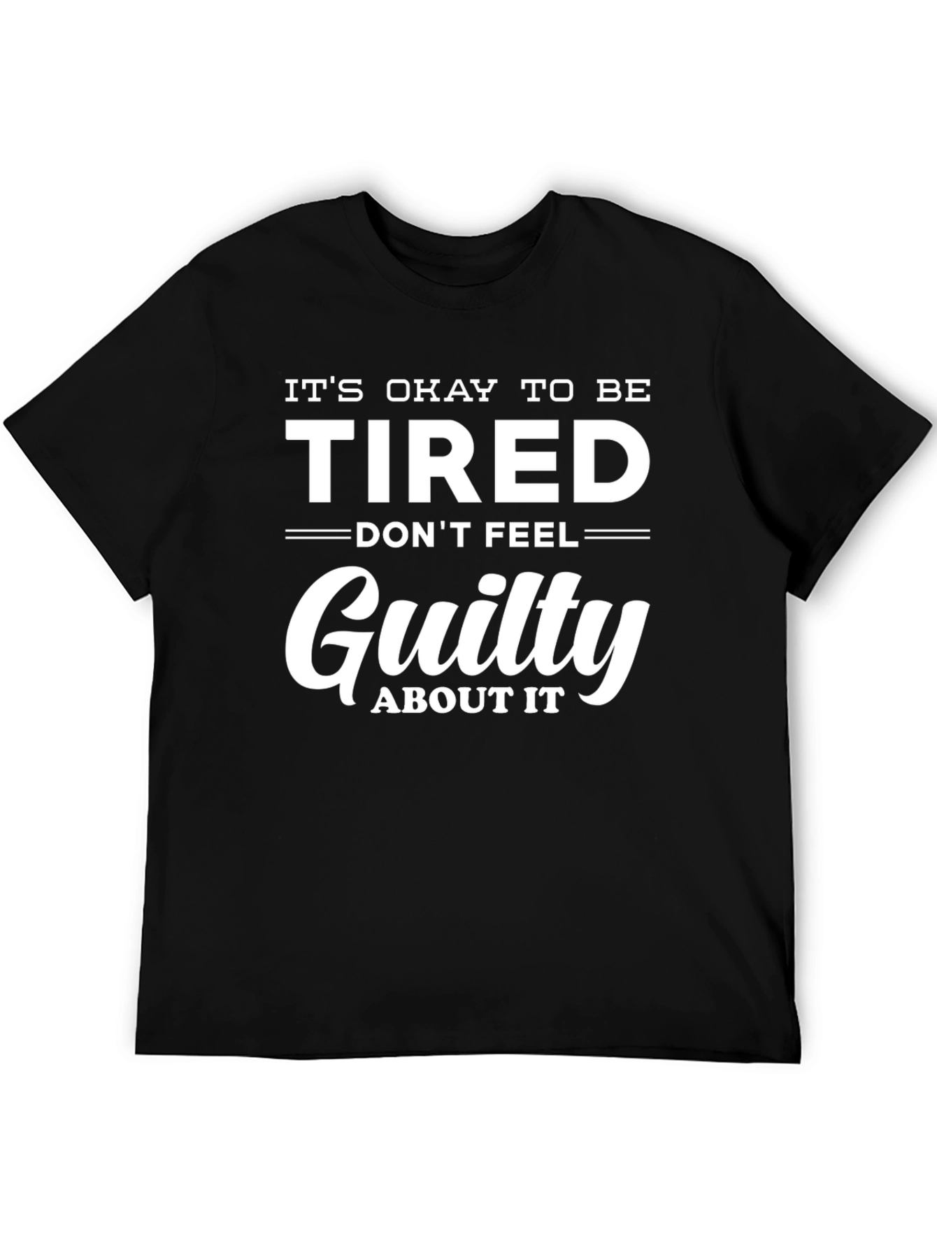 Black It's Okay To Be Tired Graphic Tee view 5