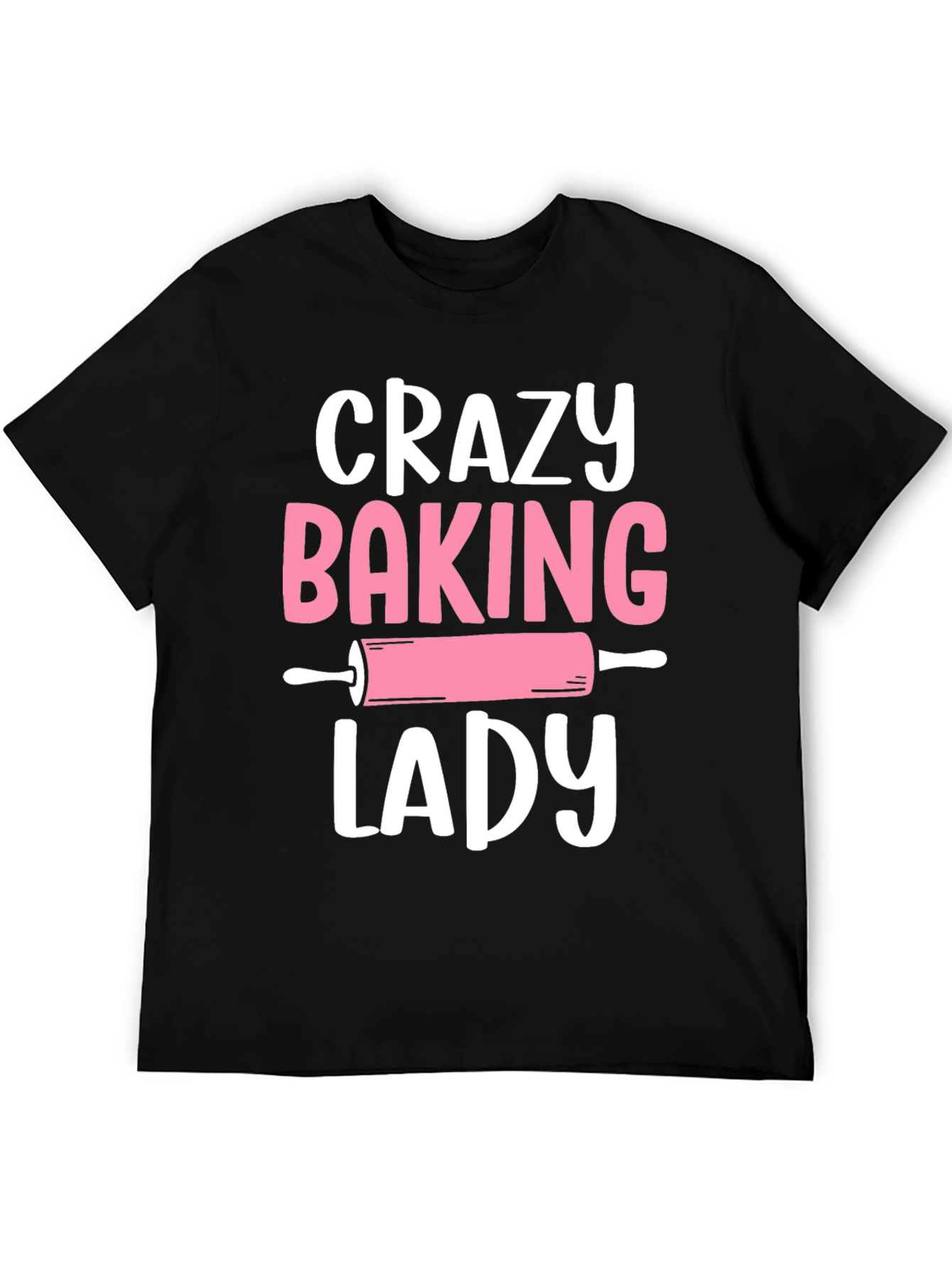 Black Crazy Baking Lady Graphic Tee - Black view 5
