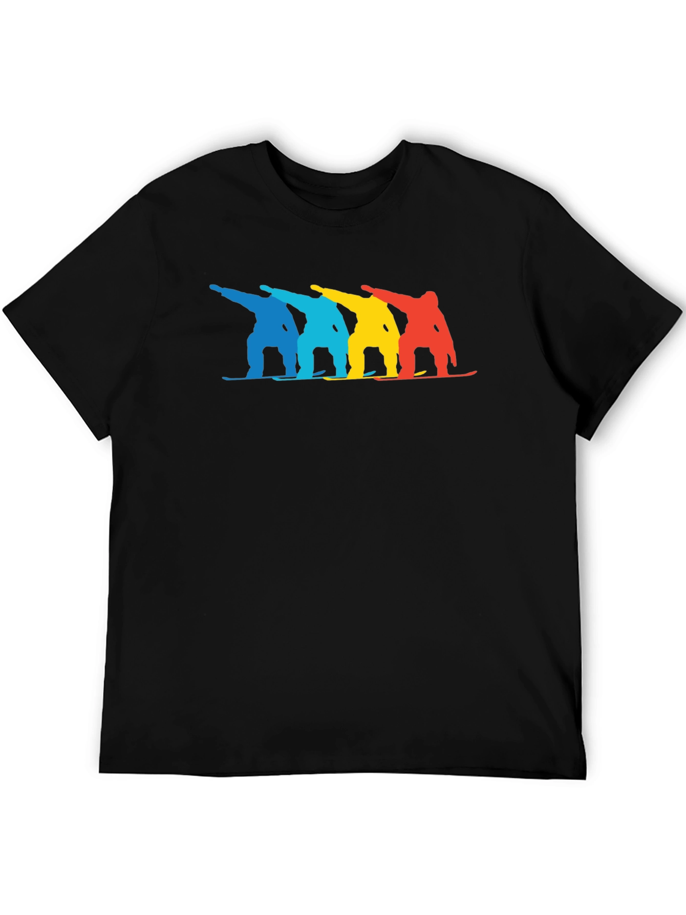 Black Cool Graphic Tee - Colorful Snowboarders view 5