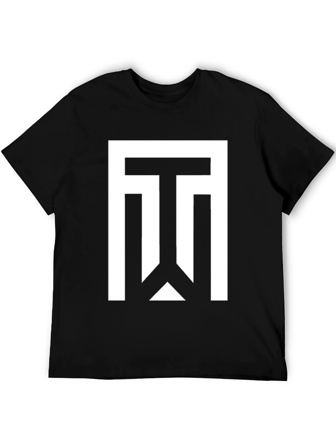 Black Geometric Logo Black T-Shirt view 5