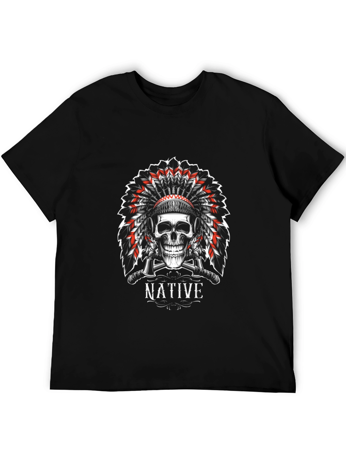 Black Native Skull Graphic Tee - Black view 5