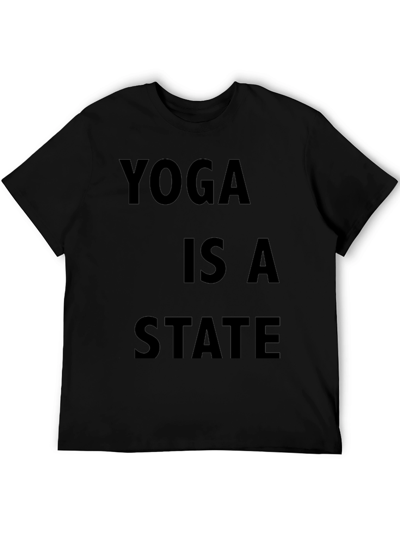 Black Yoga State Tee - Relaxed Fit Cotton T-Shirt view 5