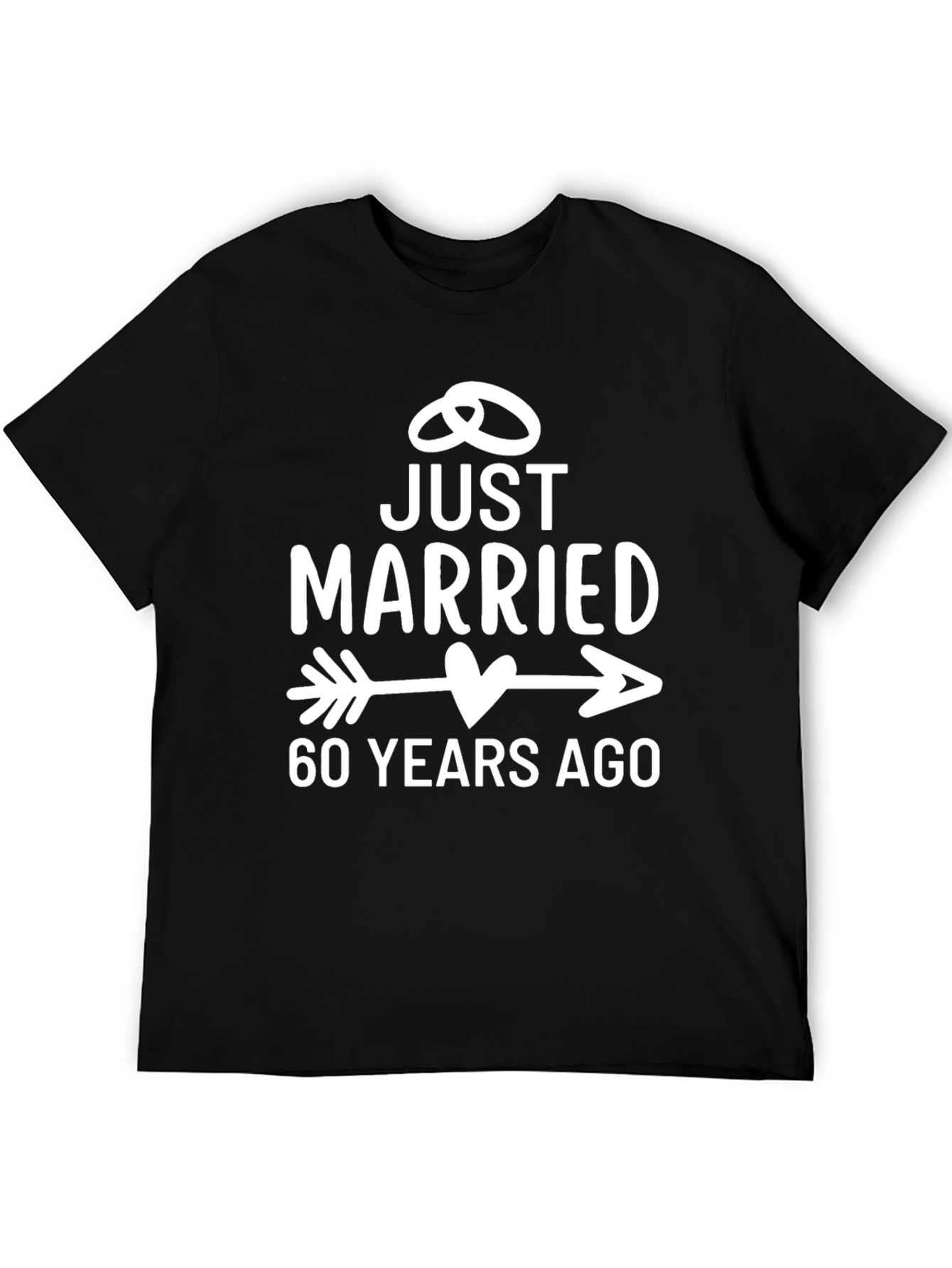 Black Just Married 60 Years Ago Anniversary T-Shirt view 5