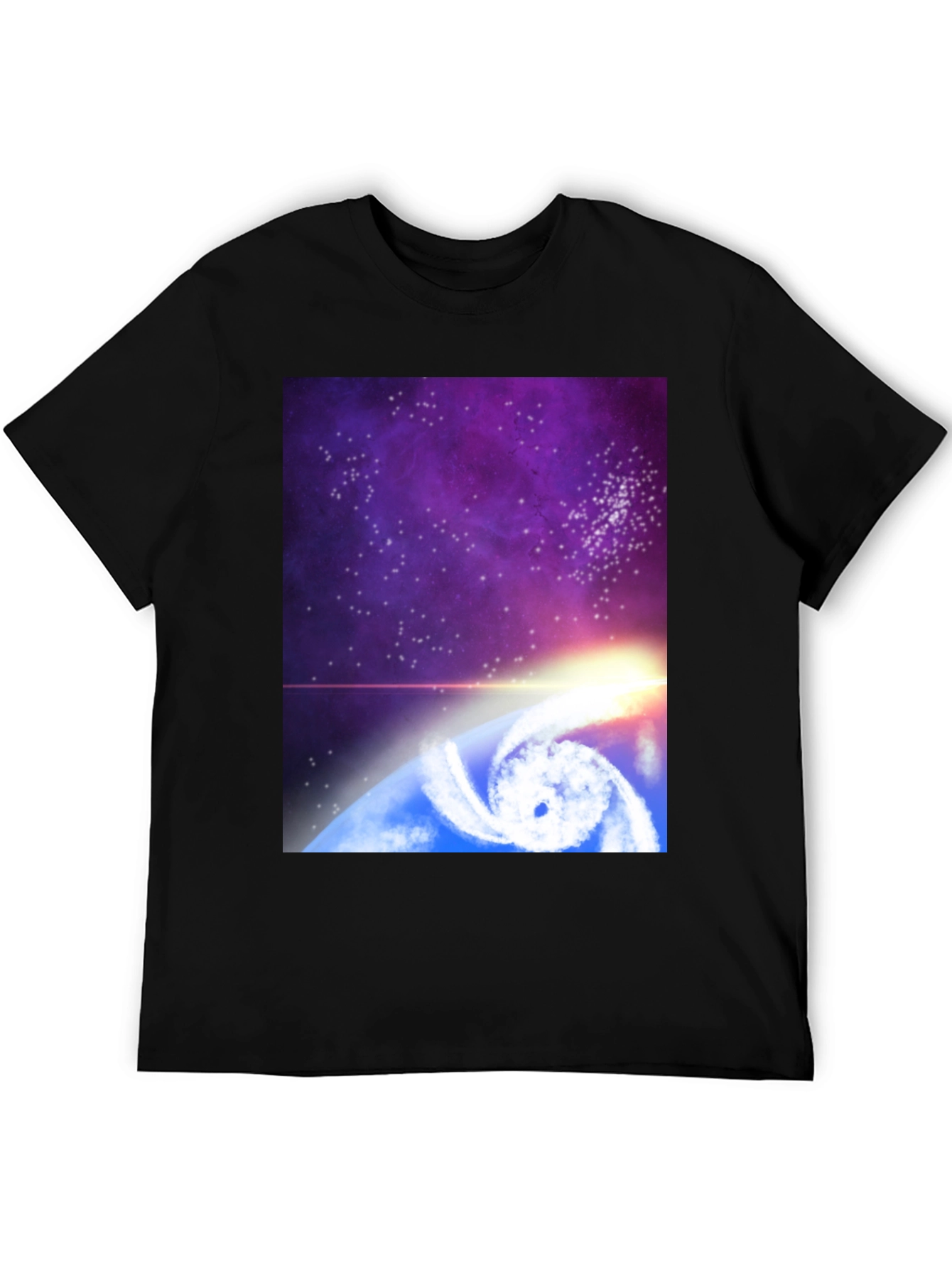 Black Cosmic Hurricane Graphic Tee - Black Cotton Blend view 5