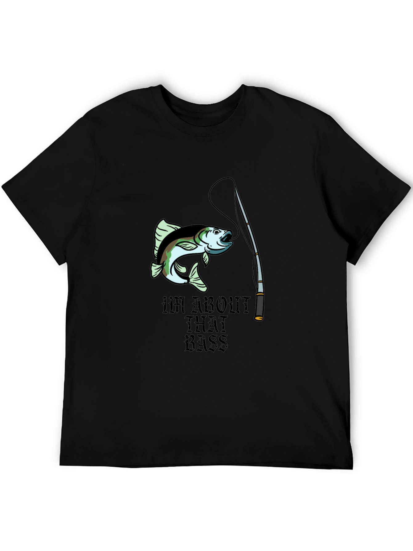 Black I'm About That Bass Fishing T-Shirt view 5