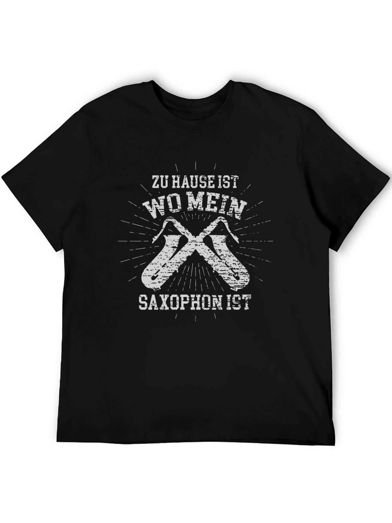 Black Saxophone Lover T-Shirt: Home is Where My Saxophone Is view 5
