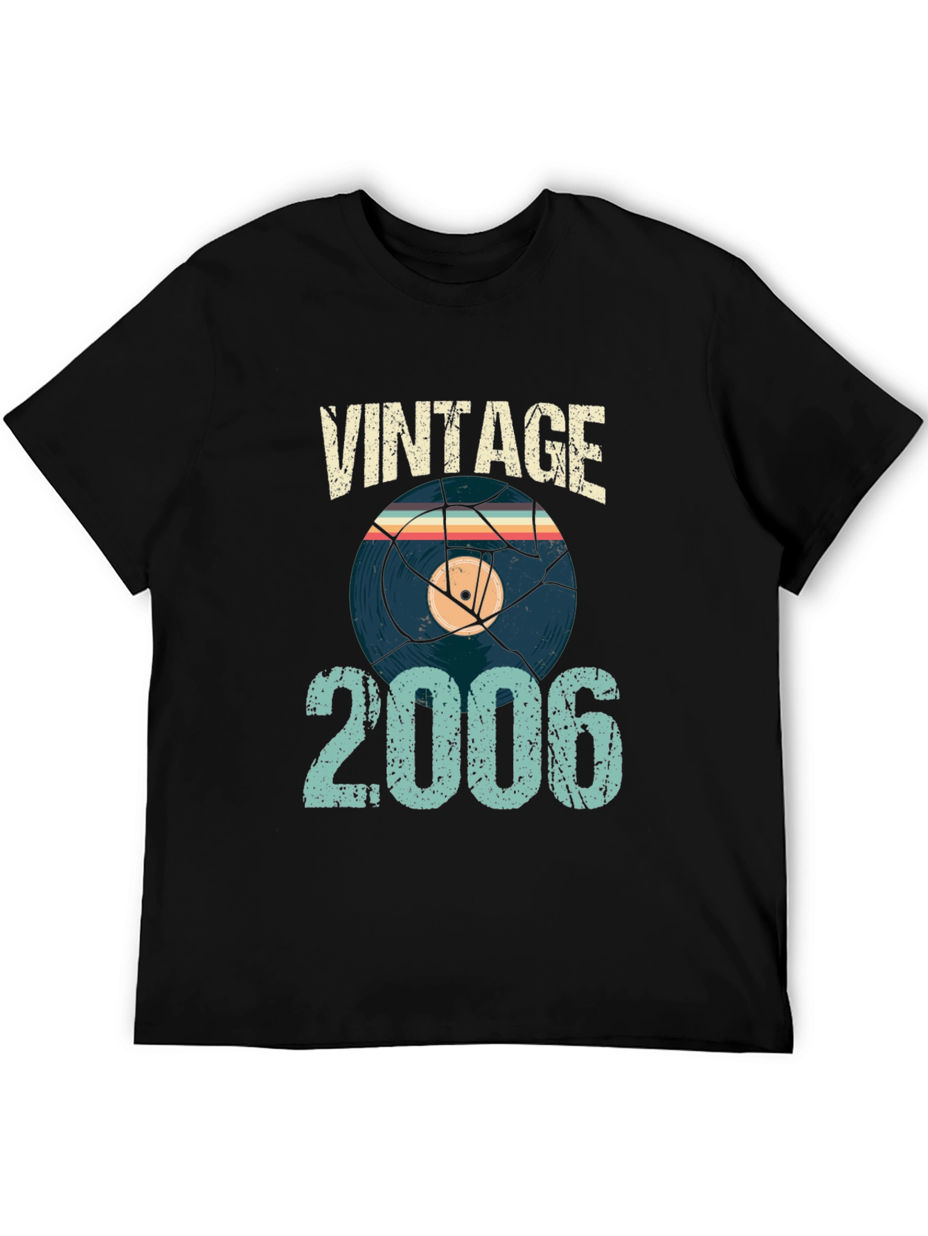 Black Vintage 2006 T-Shirt Record Graphic Retro Style view 5