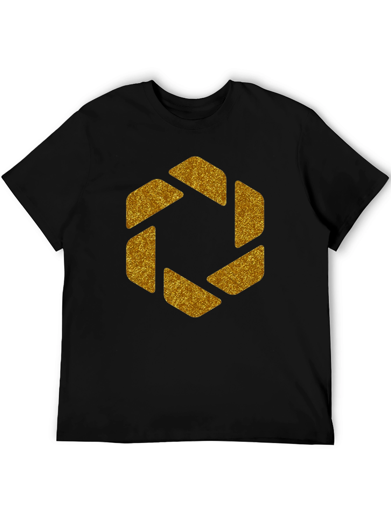 Geometric Gold Aperture Graphic Tee - Black - 5
