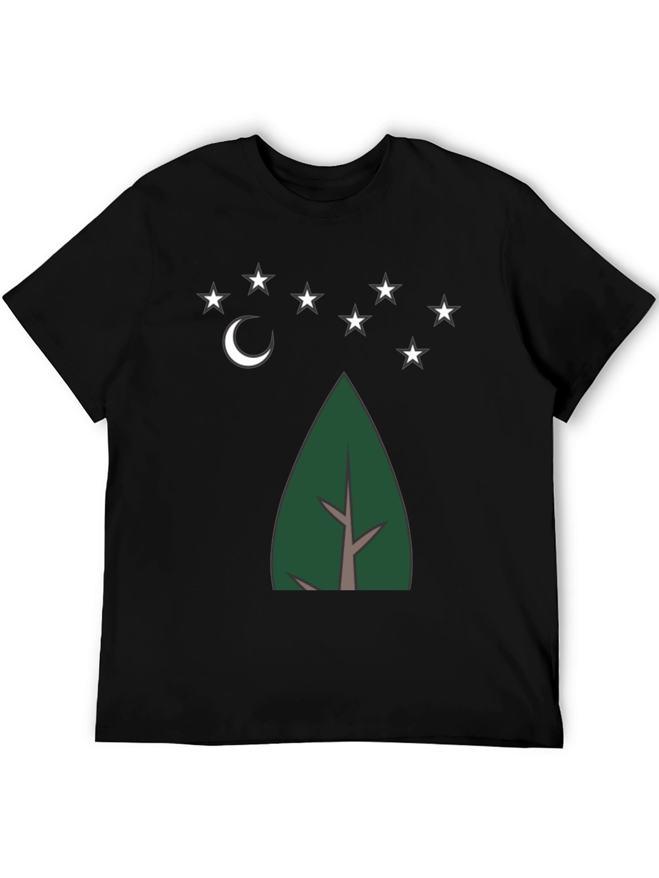 Black Nature's Night Tee - Tree, Moon, and Stars Design view 5