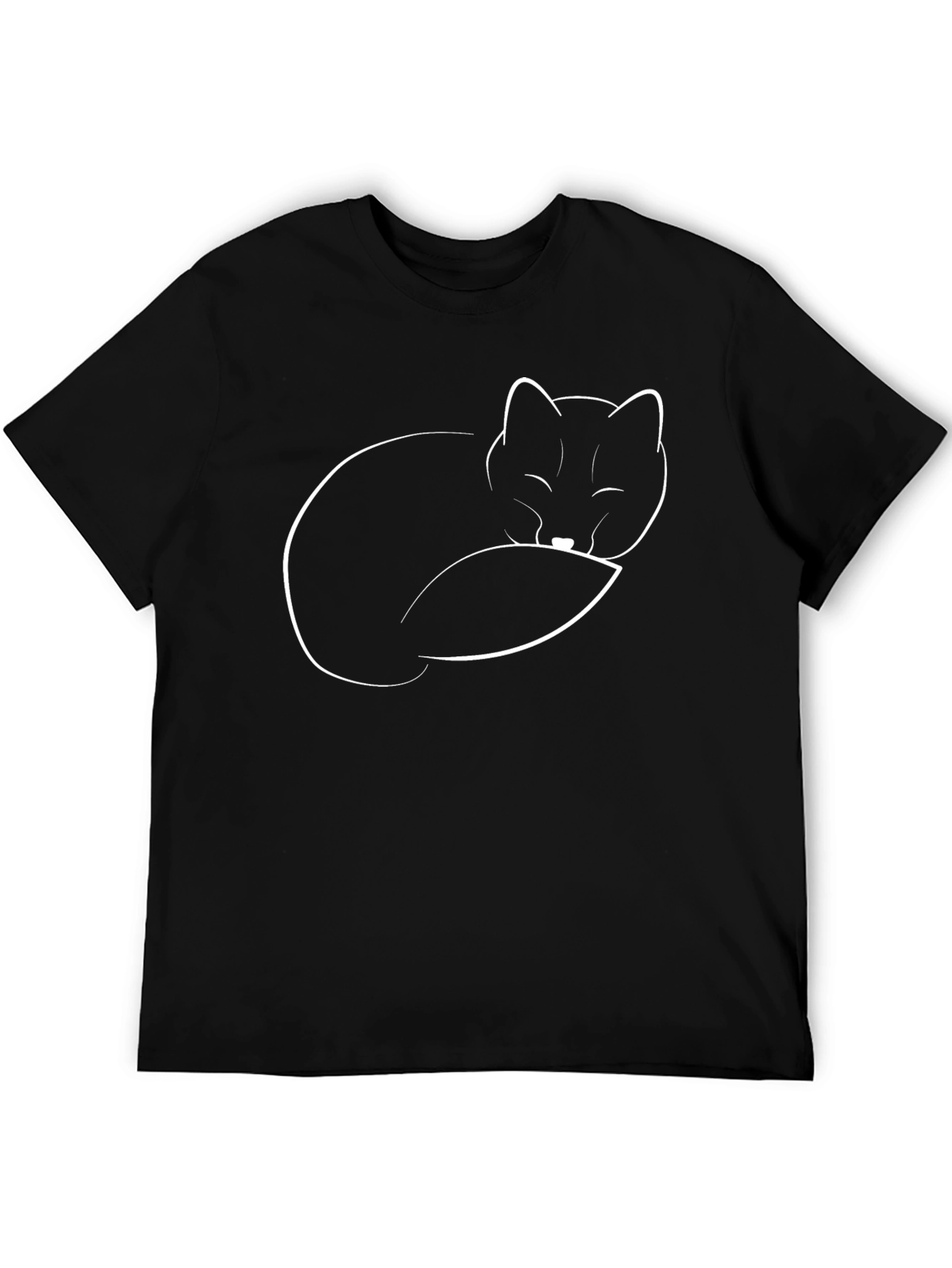 Black Minimalist Fox Graphic Tee - Soft Cotton Comfort view 5