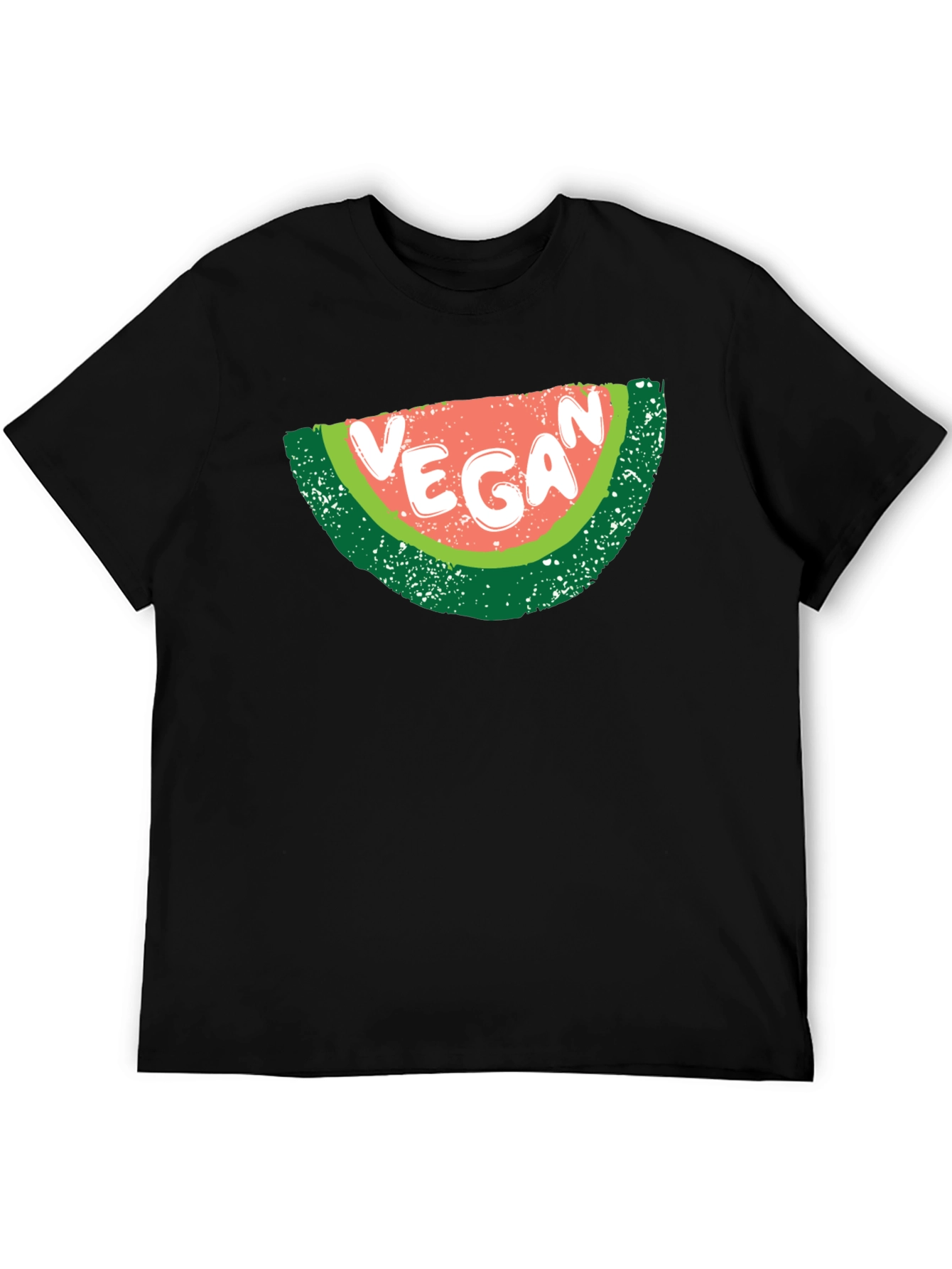 Black Vegan Watermelon Graphic T-Shirt - Unisex Black Tee view 5