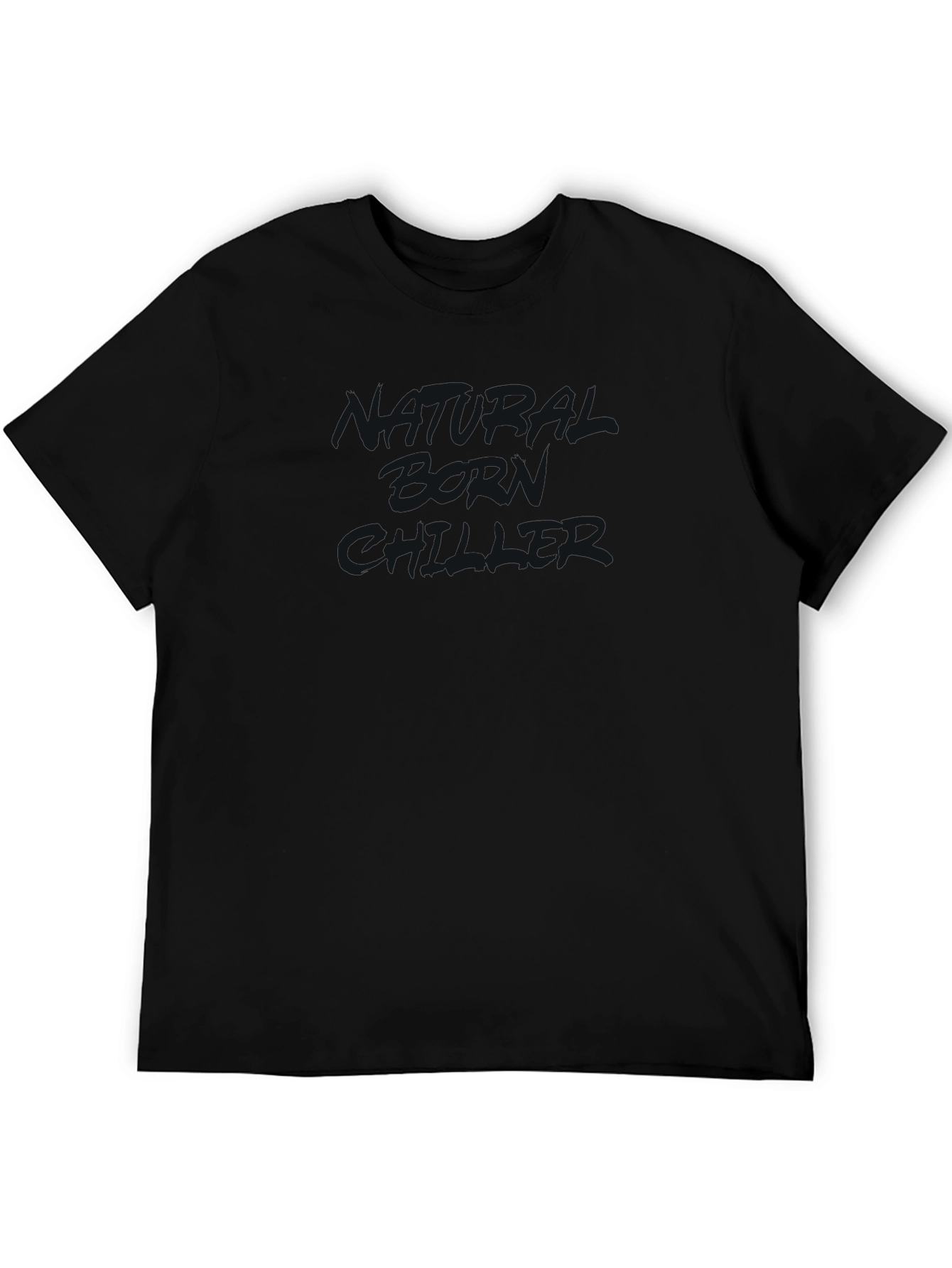 Black Men's Solid Black Crew Neck T-Shirt view 5