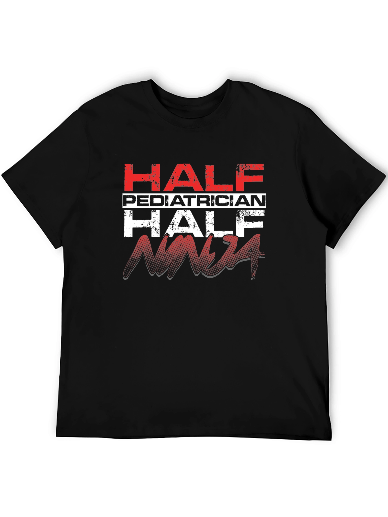 Black Half Pediatrician Half Ninja Graphic Tee view 5