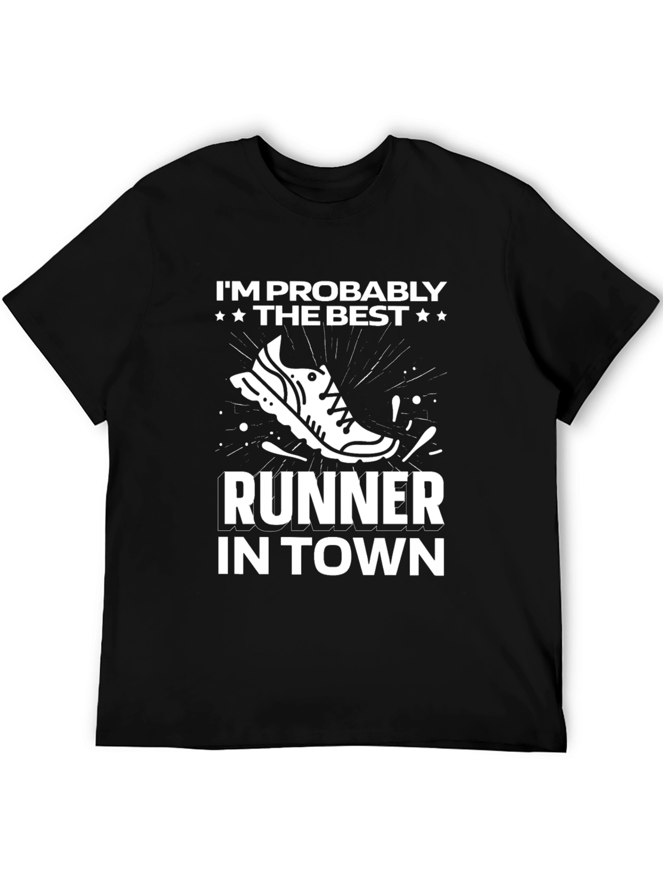 Black Best Runner in Town T-Shirt - Funny Running Tee view 5