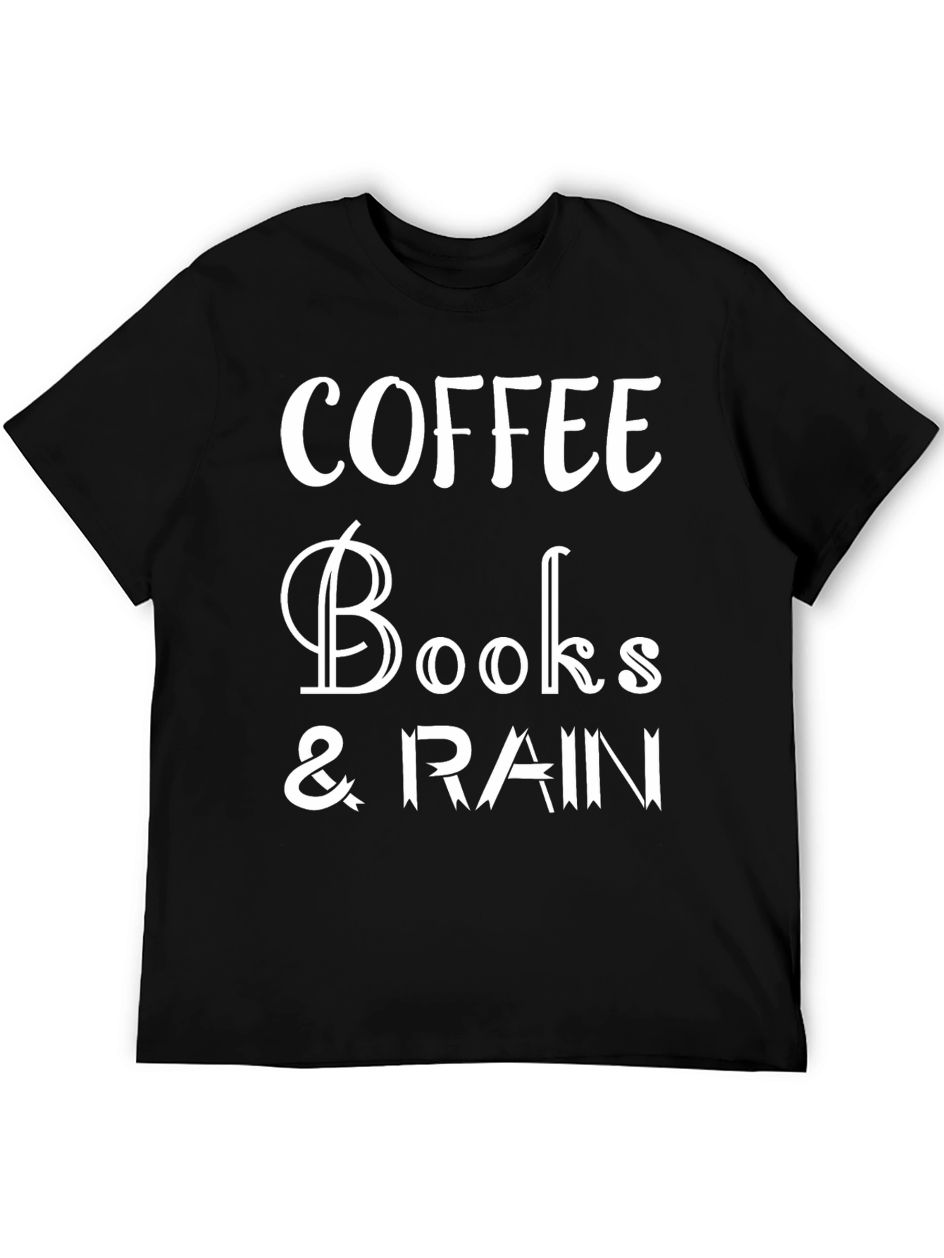 Black Coffee, Books & Rain T-Shirt view 5
