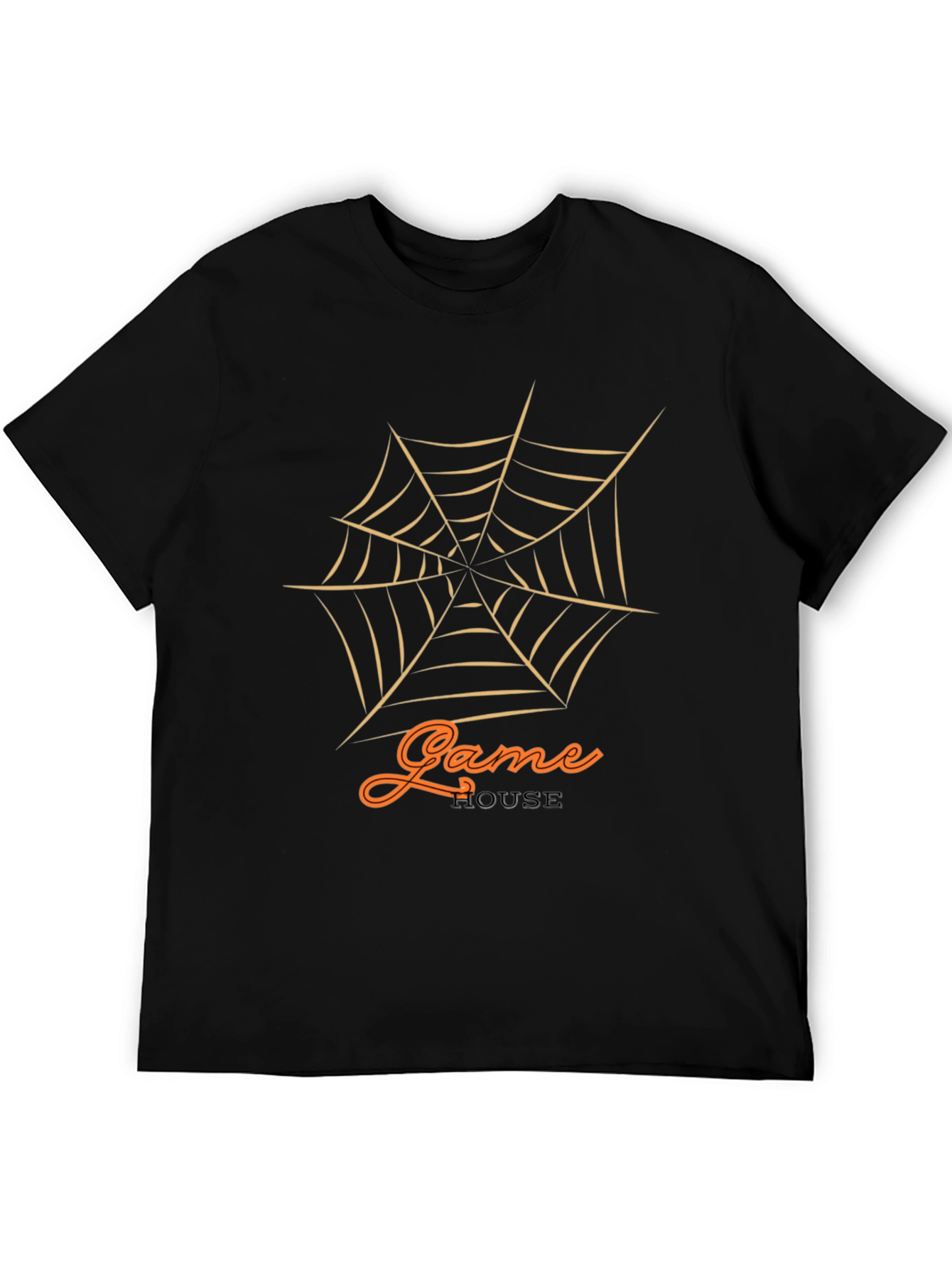Black Game House Halloween Spider Web Graphic T-Shirt view 5
