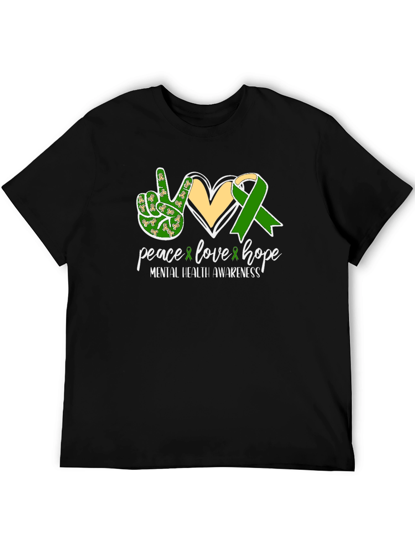 Black Mental Health Awareness T-Shirt Peace Love Hope  view 5