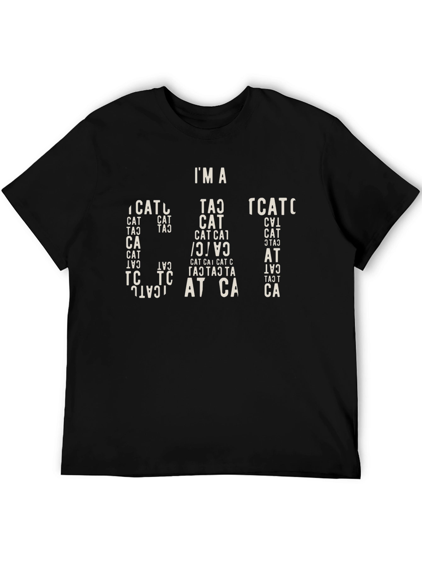 Black I'm A Cat T-Shirt - Graphic Tee - Novelty Cat Lover Gift view 5