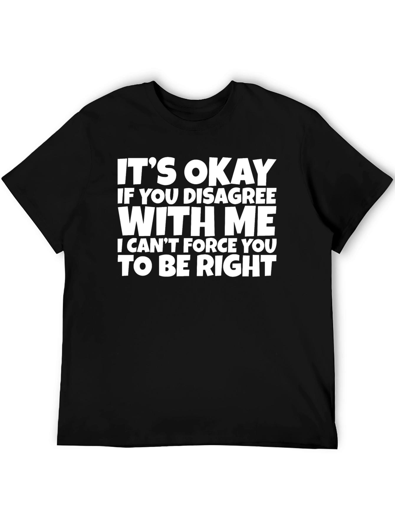 Black Funny Sarcastic Graphic T-Shirt - It's Okay If You Disagree view 5