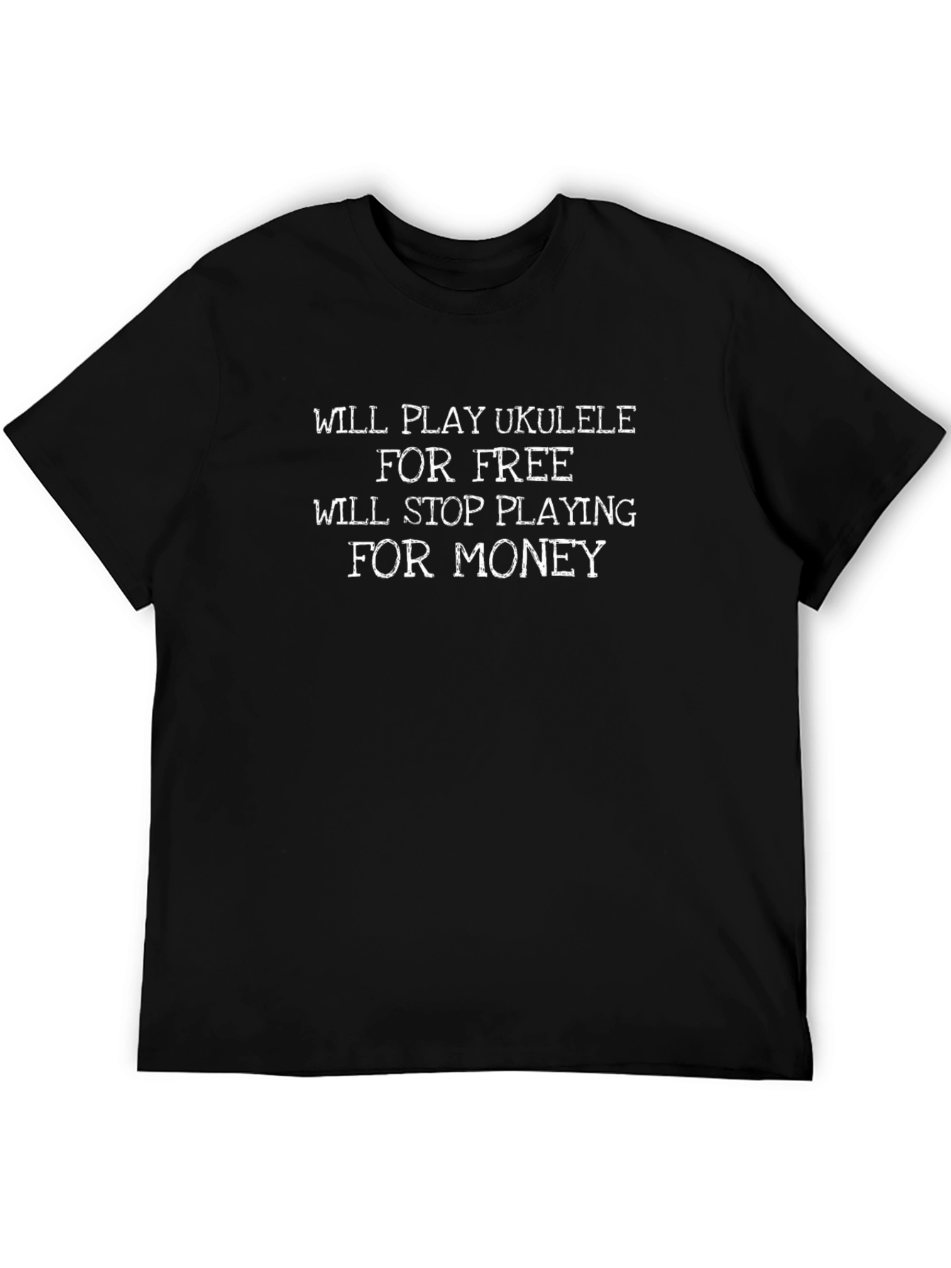 Black Ukulele Player Humor Graphic T-Shirt view 5