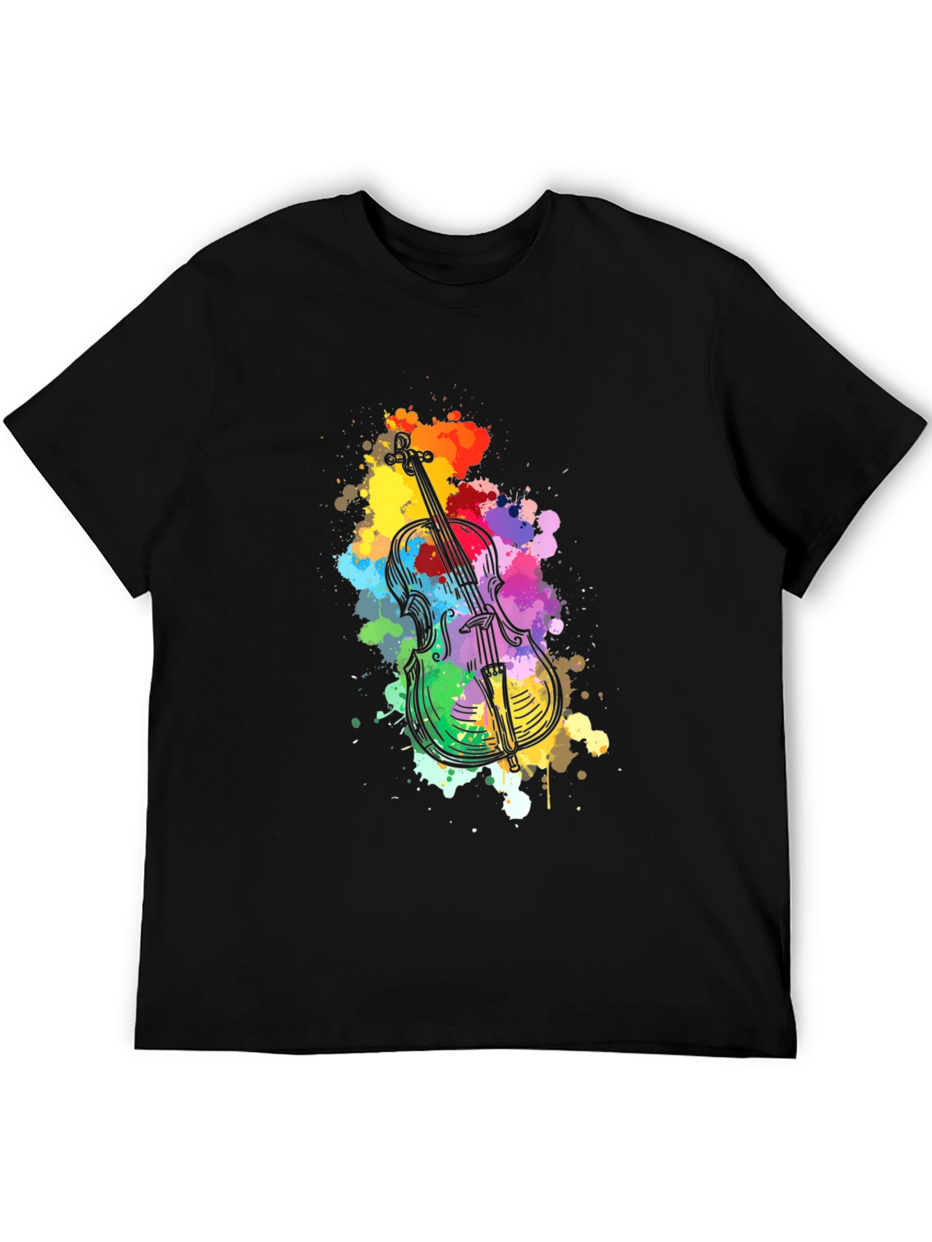 Black Violin Art T-Shirt - Music Lover Tee view 5