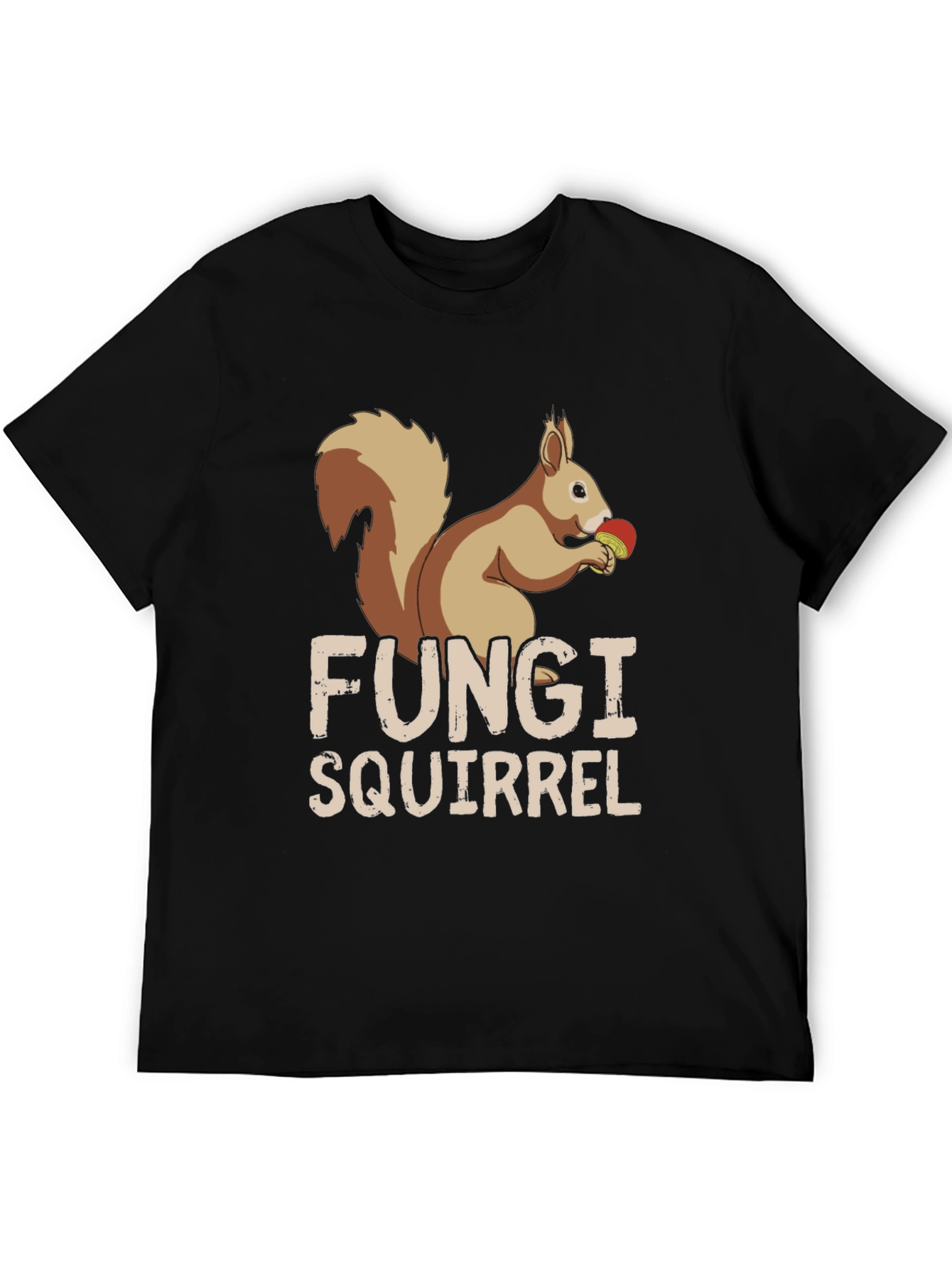 Black Fungi Squirrel Graphic Tee - Unique Humor T-Shirt view 5