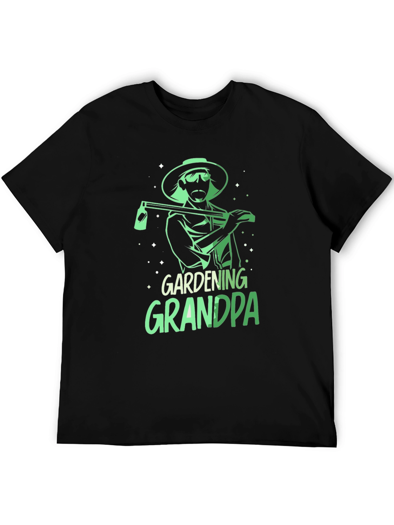 Black Gardening Grandpa T-Shirt - Black, Graphic Tee view 5